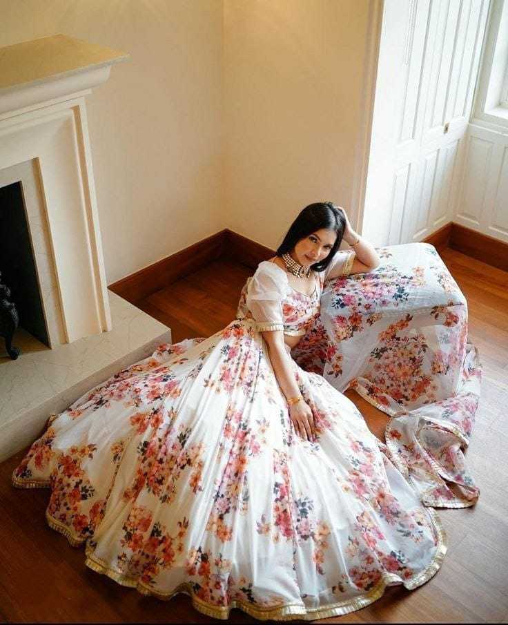 Ynf Georgette RIN157 1060 Lehengas Wedding Collections Festive Collections Wholesale Georgette Lehenga White Lehenga After-Party Outfits Manufacturer- Kapda Export