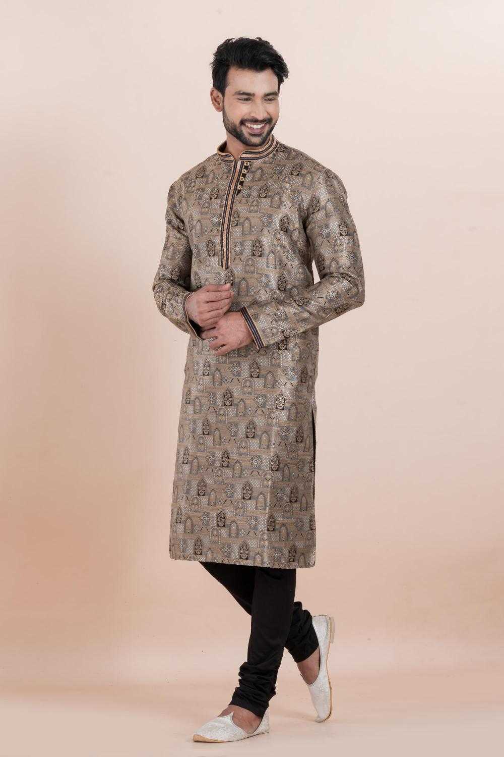 Ynf Jacquard RIN223 3521B Mens Wear Wholesale Silk Kurta Men Wedding kurta Men Designer Shirt Manufacturer- Kapda Export