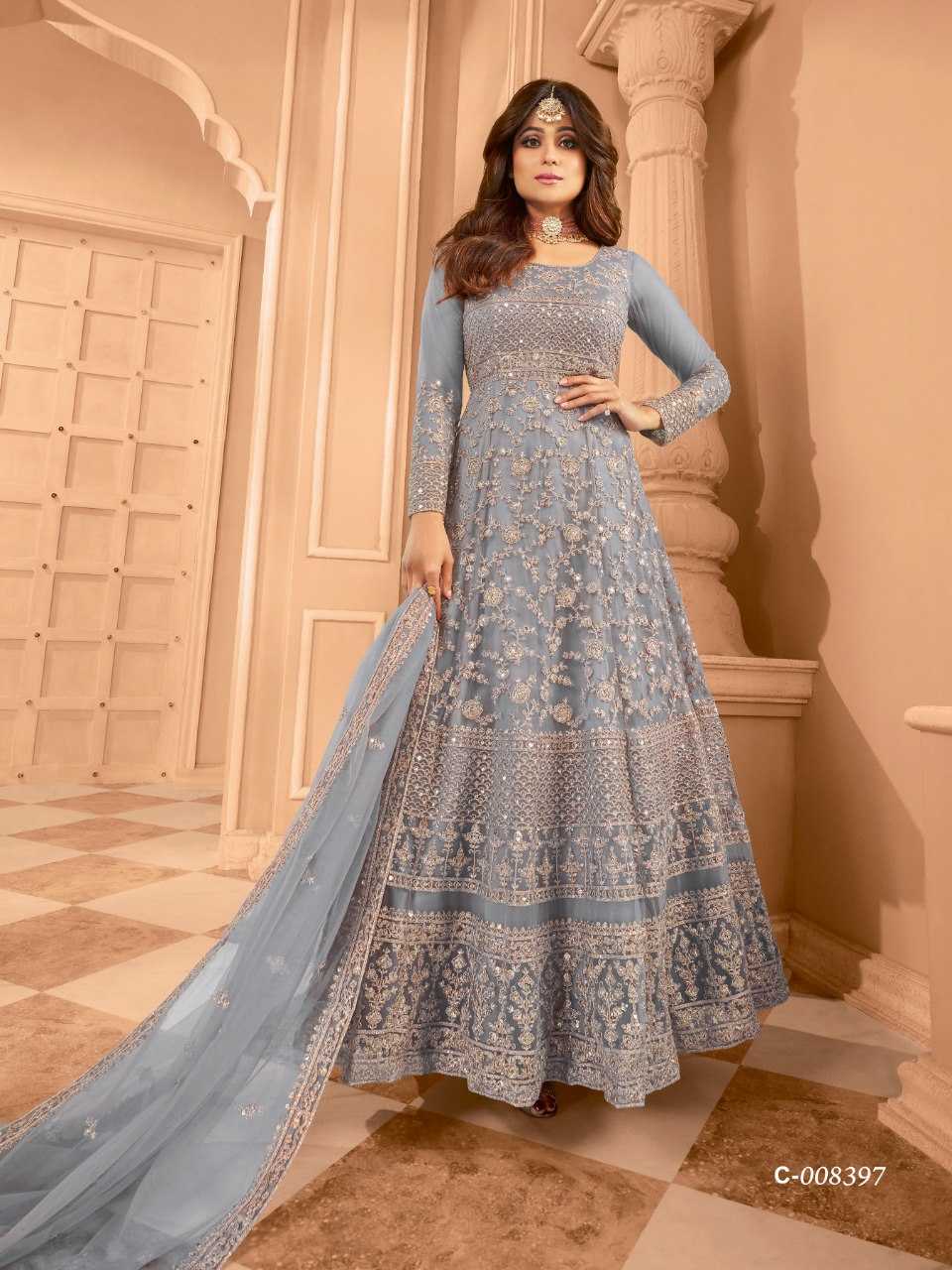 Ynf Net KESH504 8397 Gowns Wedding Collections Bollywood Collections Wholesale Net Gowns Sequin Gowns Shamita Shetty Manufacturer- Kapda Export