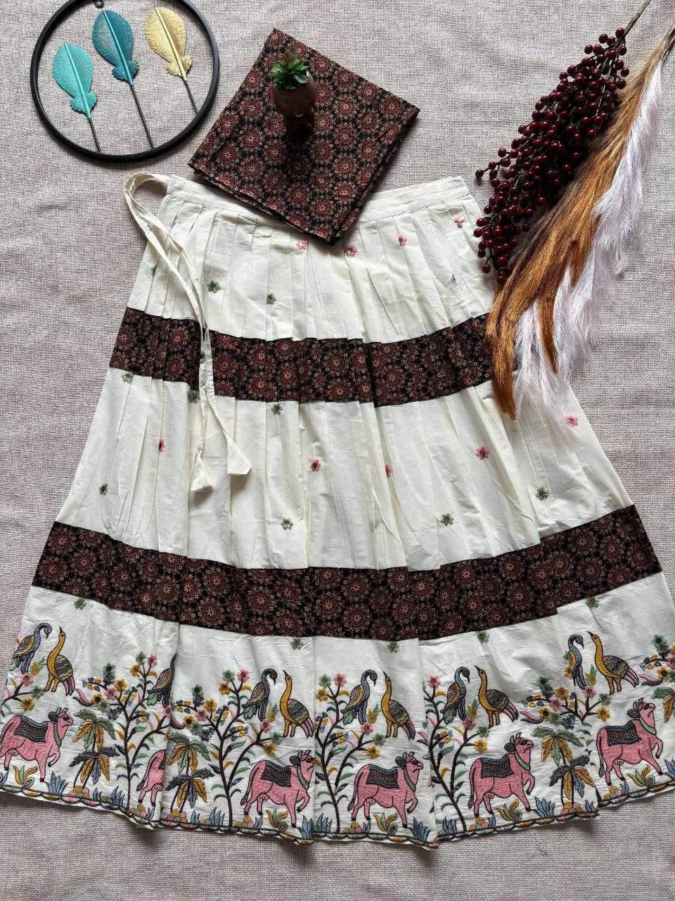 Ynf Pure Cotton RIN107 382 Kids Wear Wedding Collections Festive Collections Wholesale Kids Lehenga Embroidered Frock Girls Cotton Frocks Manufacturer- Kapda Export