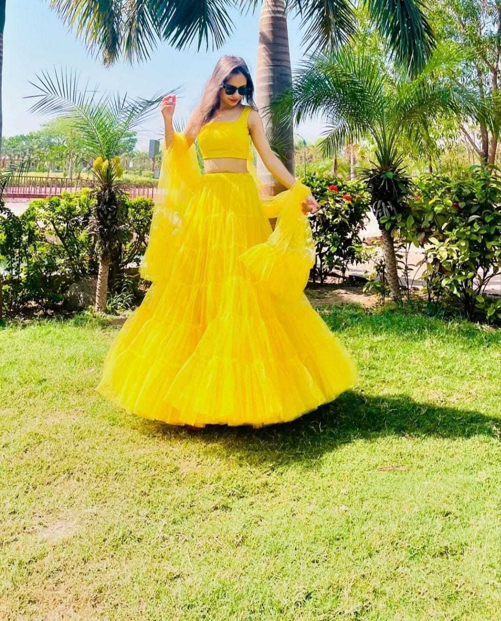 Ynf Soft Net RIN157 5258 Lehengas Plus Size Collections Wholesale Designer Lehenga Net Fancy Lehenga Yellow Lehenga Manufacturer- Kapda Export