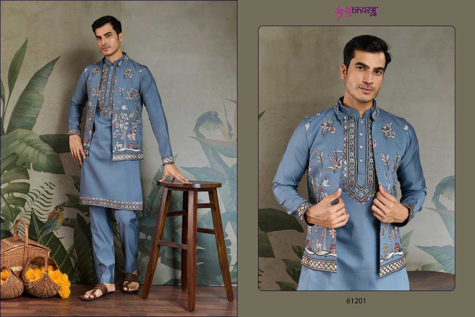 Ynf Viscose KESH481 RAJWADA ATTIRE-4 Mens Wear Wedding Collections Festive Collections Wholesale Mens Kurta Pyjama Wedding Outfits Mens Ethnic Jackets Manufacturer- Kapda Export