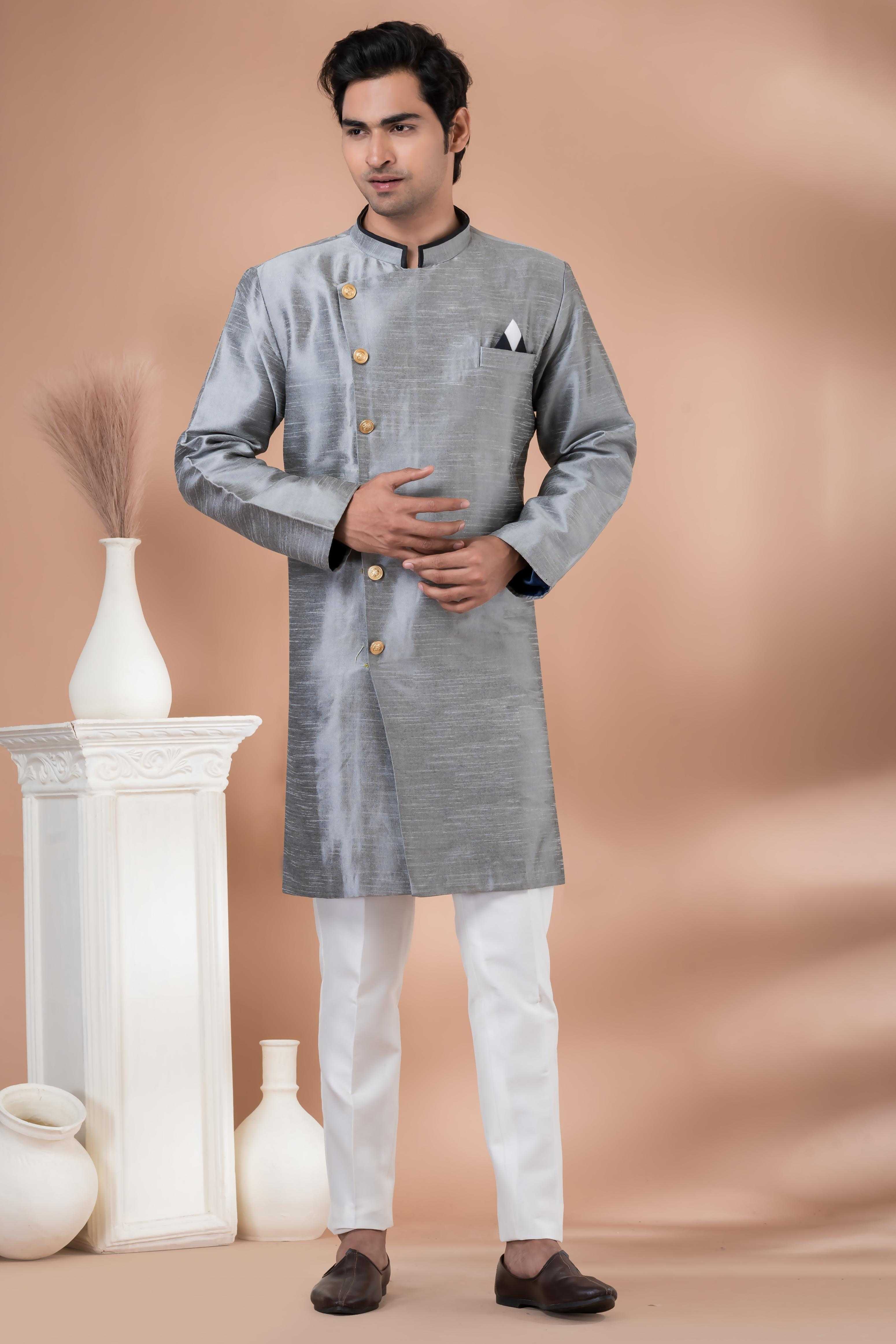 Ynf Banarasi Jacquard RIN223 1721 Mens Wear Wholesale Kurta Set with Jacket Designer Ethnic Set Indo Western Manufacturer- Kapda Export