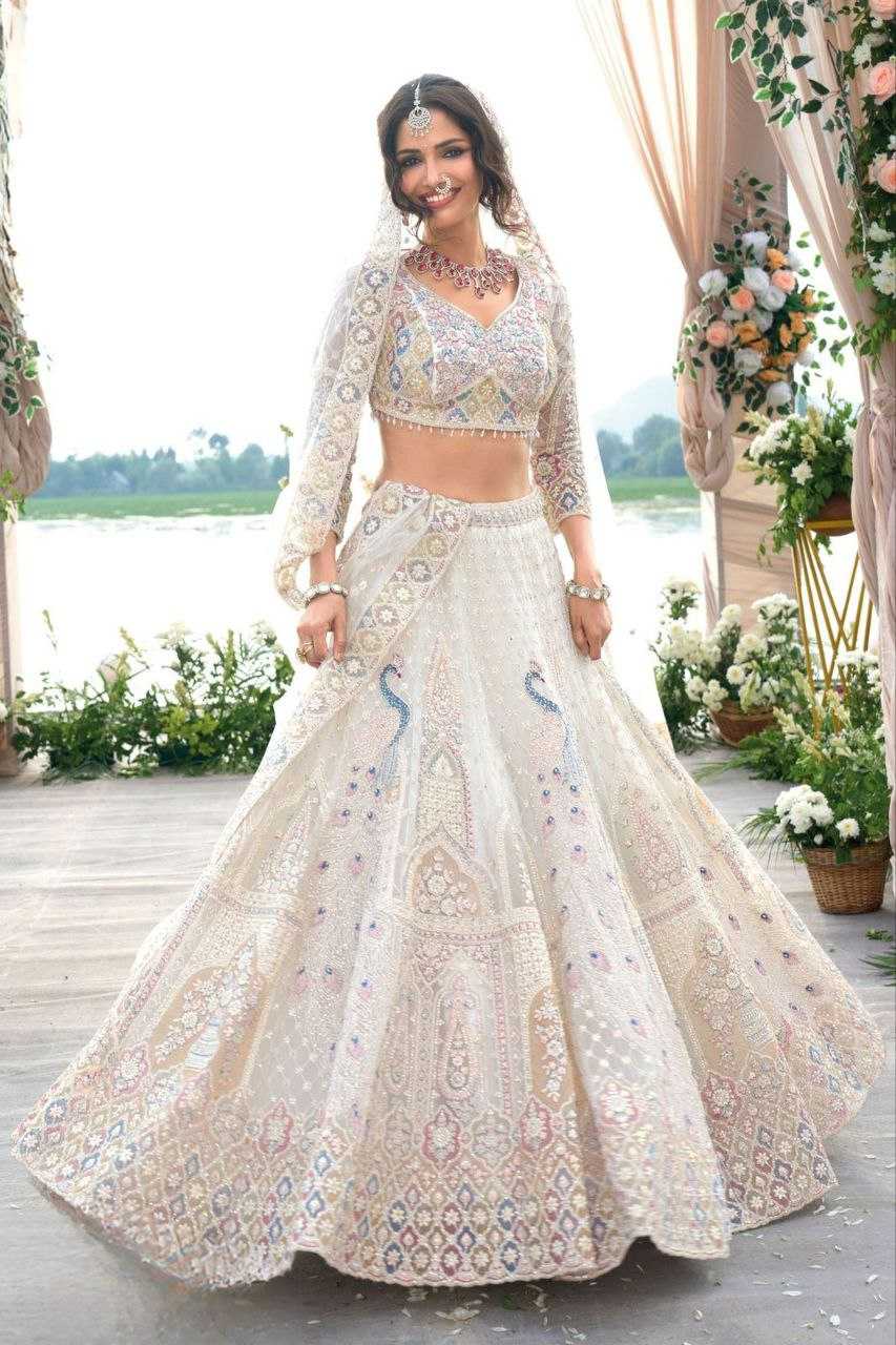 Ynf Butterfly Net KESH508 1064 Lehengas Wholesale Designer Lehenga Wedding Lehenga White Lehenga Manufacturer- Kapda Export