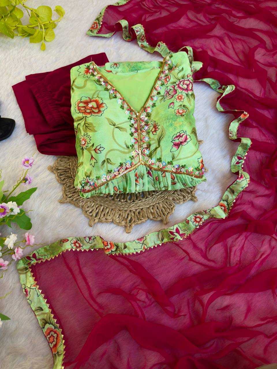 Ynf Chinon Silk KESH513 446 Suits & Dresses Wholesale Ladies Suits Alia Cut Suits Designer dresses Manufacturer- Kapda Export