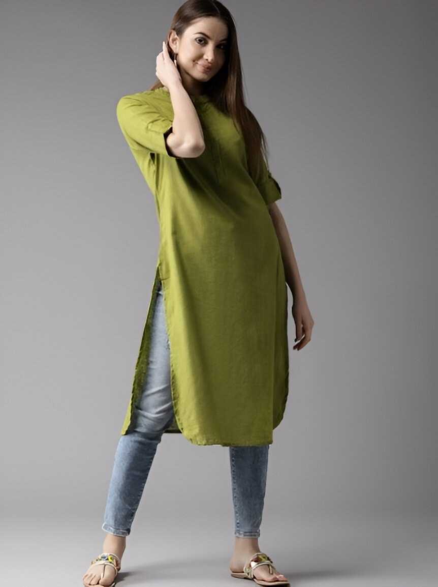 Ynf Cotton KESH559 Green Magic Kurti Wholesale Cotton Kurtis Green Kurtis Manufacturer- Kapda Export