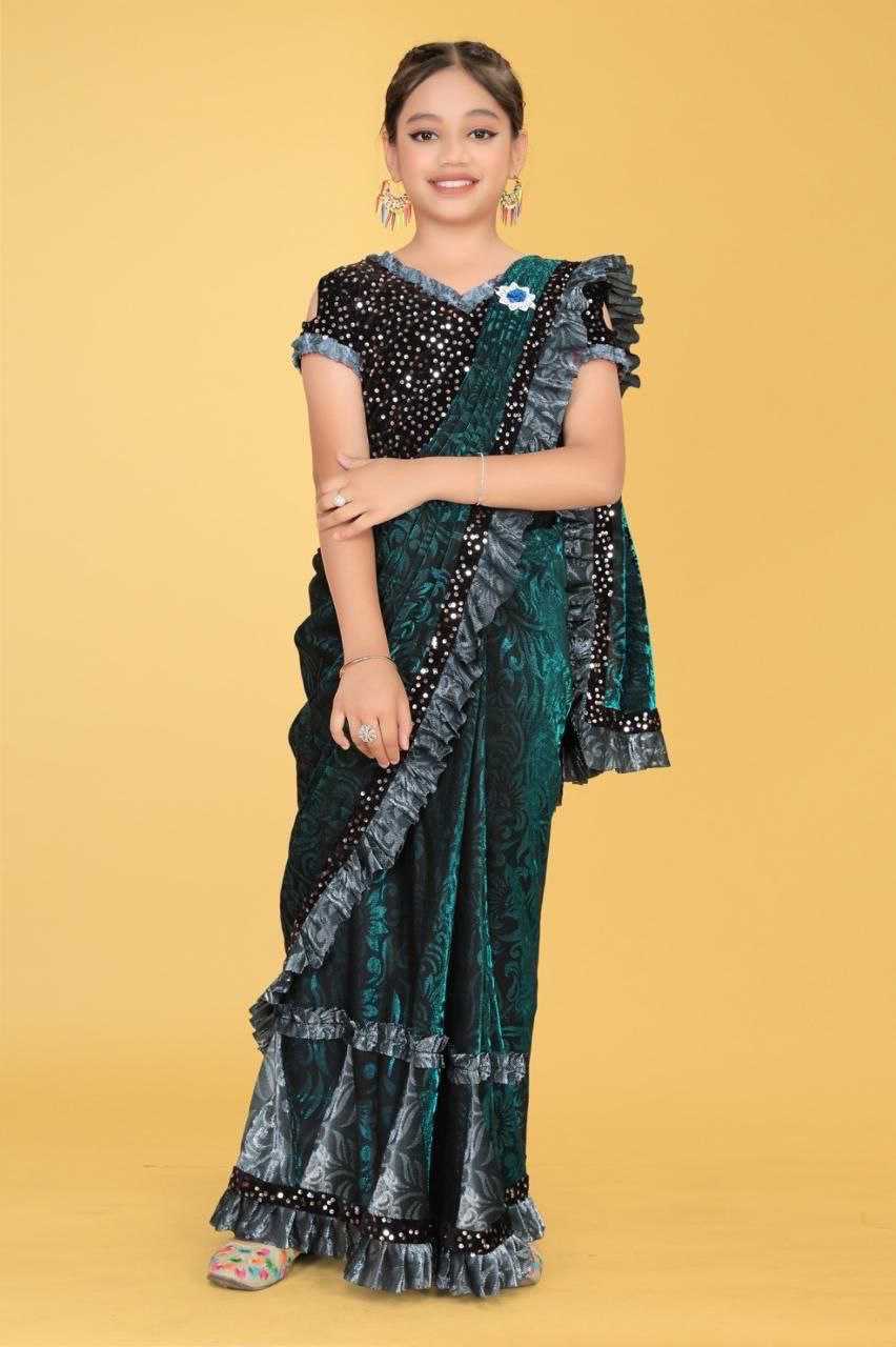 Ynf Fancy KESH461 50 Kids Wear Wholesale Kids Saree Dress Manufacturer- Kapda Export