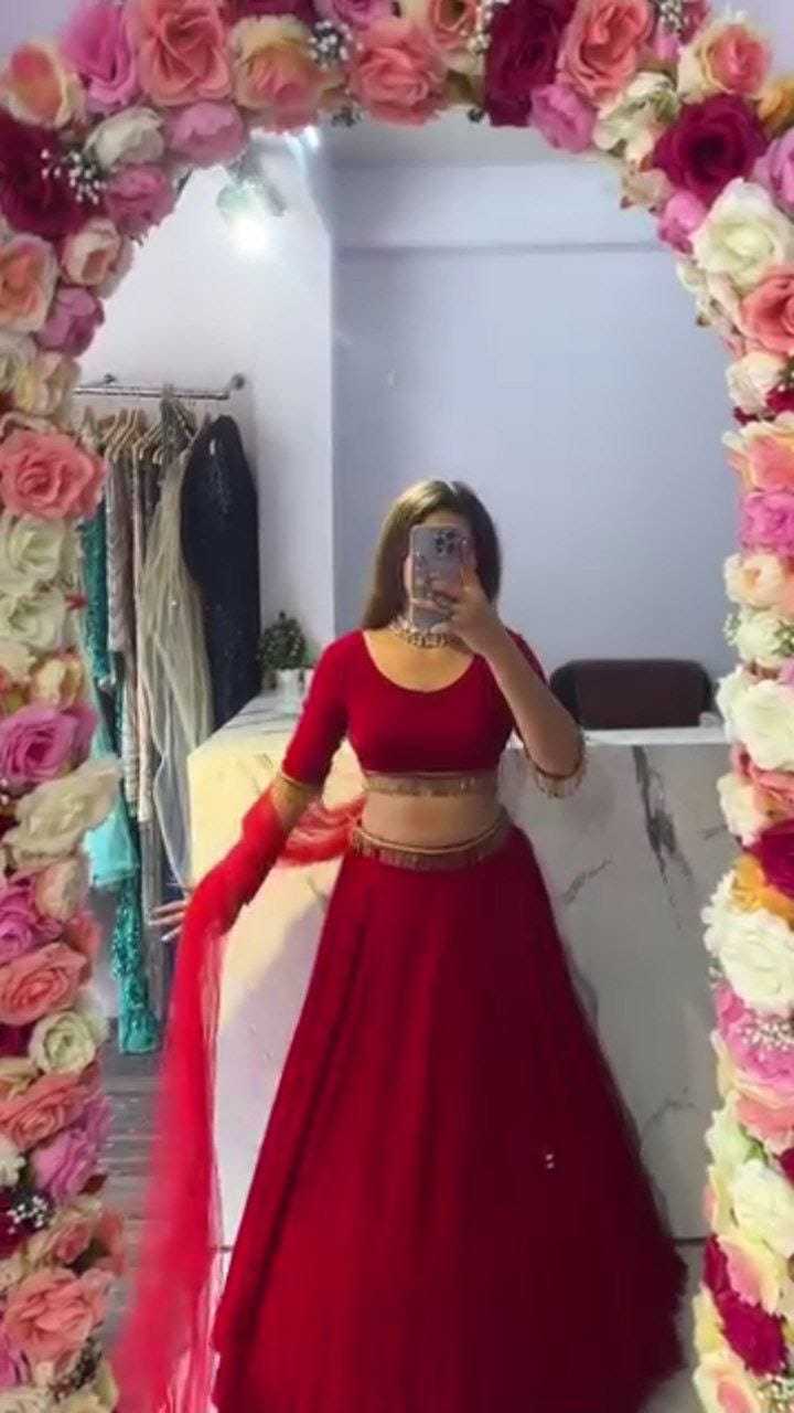 Ynf Faux Georgette RIN157 5121 Lehengas Plus Size Collections Wholesale Wedding Lehenga Georgette Lehenga Red Lehenga Manufacturer- Kapda Export