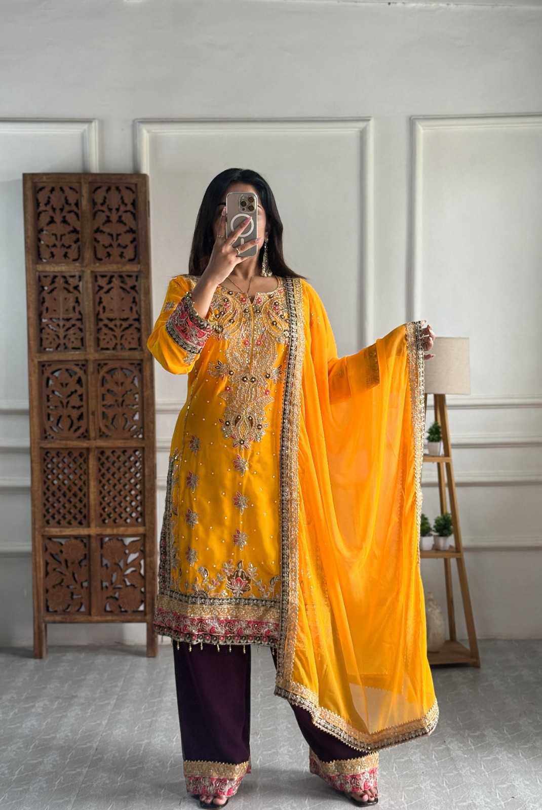 Ynf Faux Georgette RIN222 PINCY Kurti Wedding Collections Wholesale Georgette Kurti Silk Kurtis Haldi Outfits Manufacturer- Kapda Export