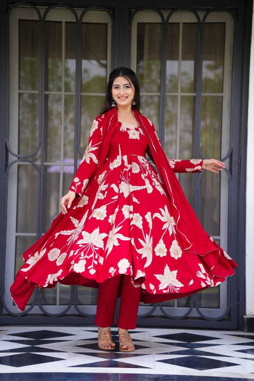 Ynf Georgette RIN157 214 Gowns Plus Size Collections Wholesale Party Gowns Georgette Gown Red Gown Manufacturer- Kapda Export