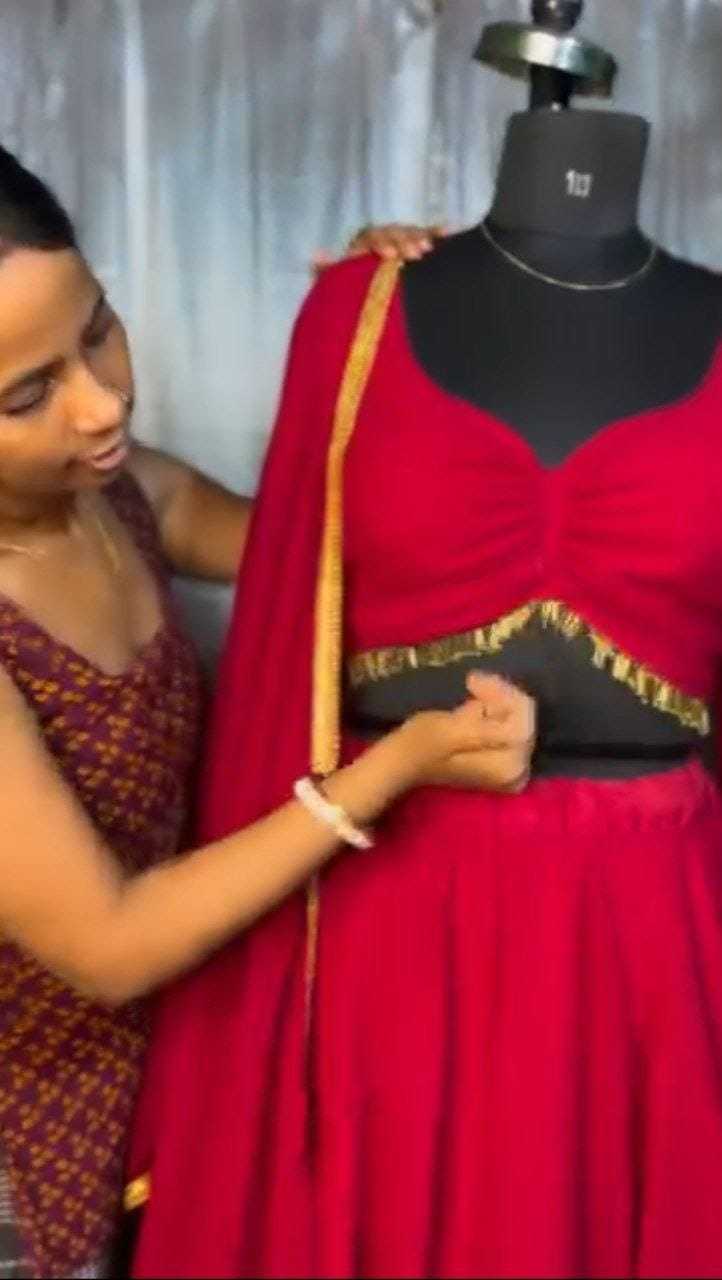 Ynf Georgette RIN157 5271 Lehengas Festive Collections Plus Size Collections Wholesale Georgette Lehenga Red Lehenga Navratri Chaniya Choli Manufacturer- Kapda Export