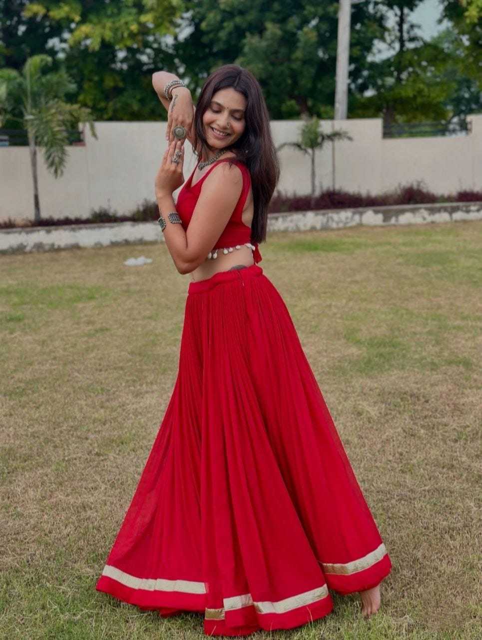 Ynf Georgette RIN157 NAVRATRI NIGHTS-11 Lehengas Festive Collections Plus Size Collections Wholesale Georgette Lehenga Red Lehenga Navratri Chaniya Choli Manufacturer- Kapda Export