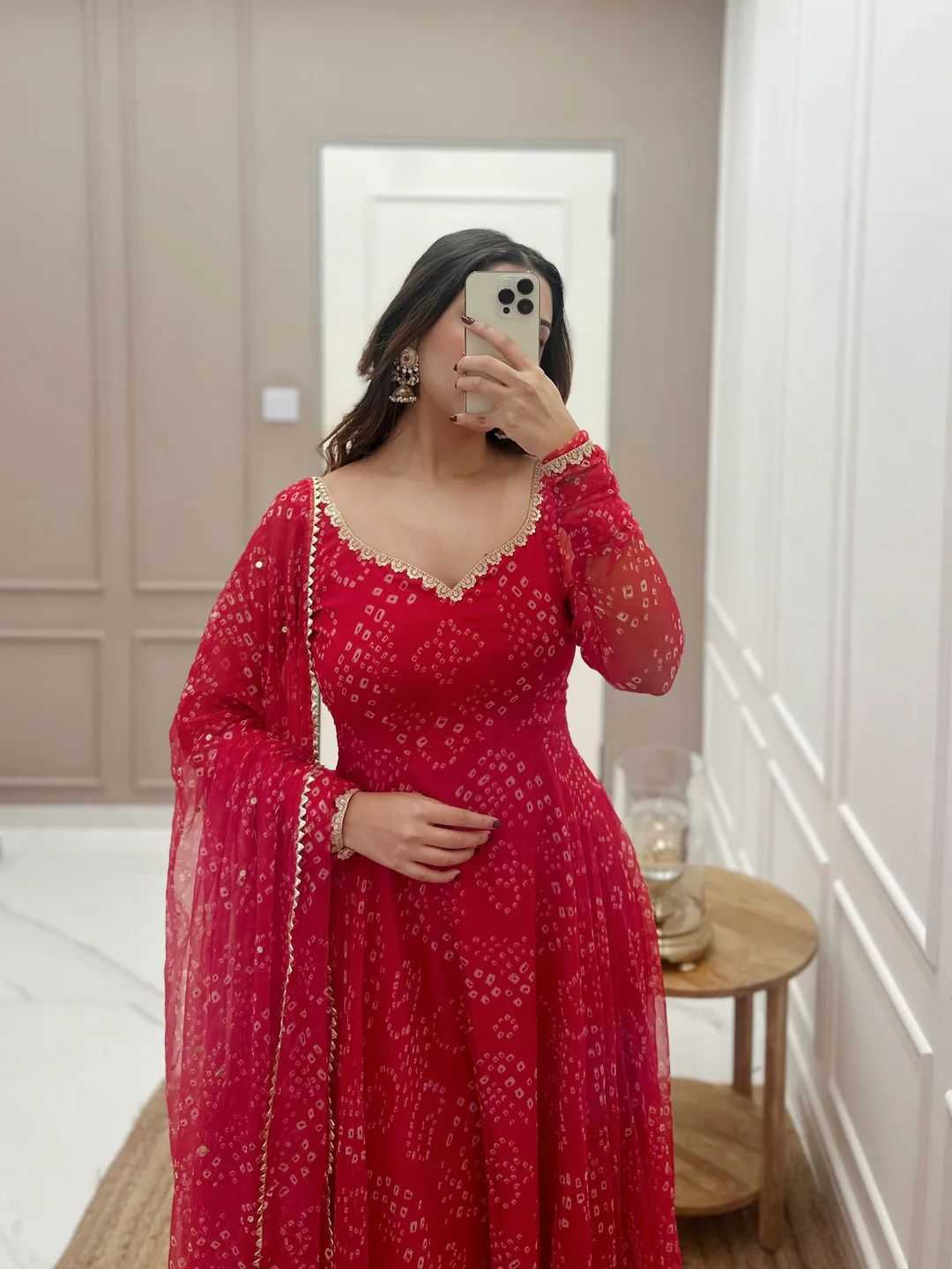 Ynf Georgette RIN222 RABBIT Gowns Plus Size Collections Wholesale Printed Gowns Georgette Gown Red Gown Manufacturer- Kapda Export