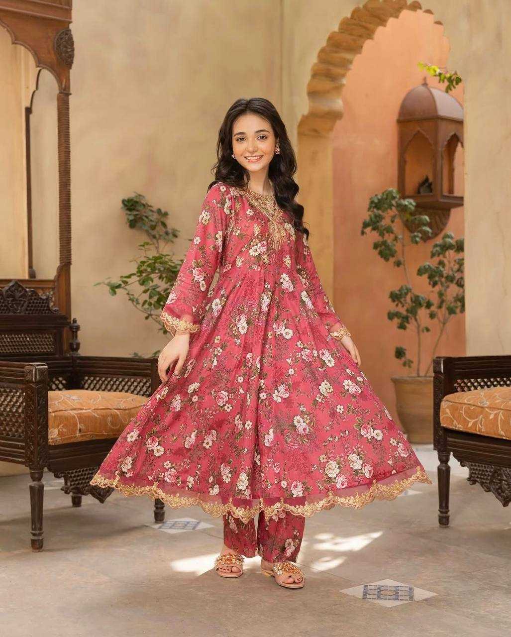 Ynf Georgette RIN234 218 Kids Wear Wholesale Kids Gown Kids Anarkali Suits Kids Ethnic Gowns Manufacturer- Kapda Export