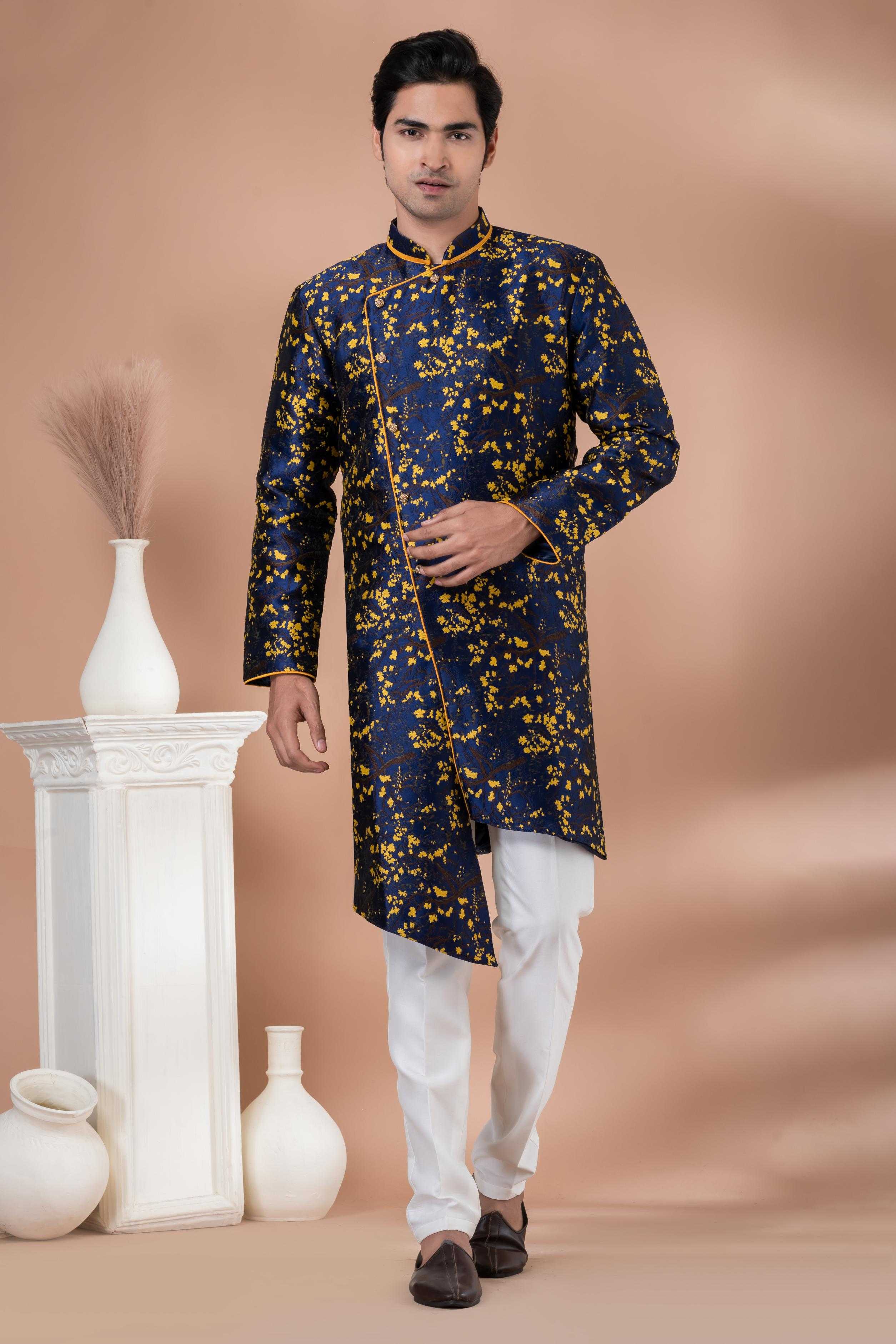 Ynf Jequard Silk RIN223 1707 Mens Wear Wholesale Kurta Set with Jacket Designer Ethnic Set Indo Western Manufacturer- Kapda Export