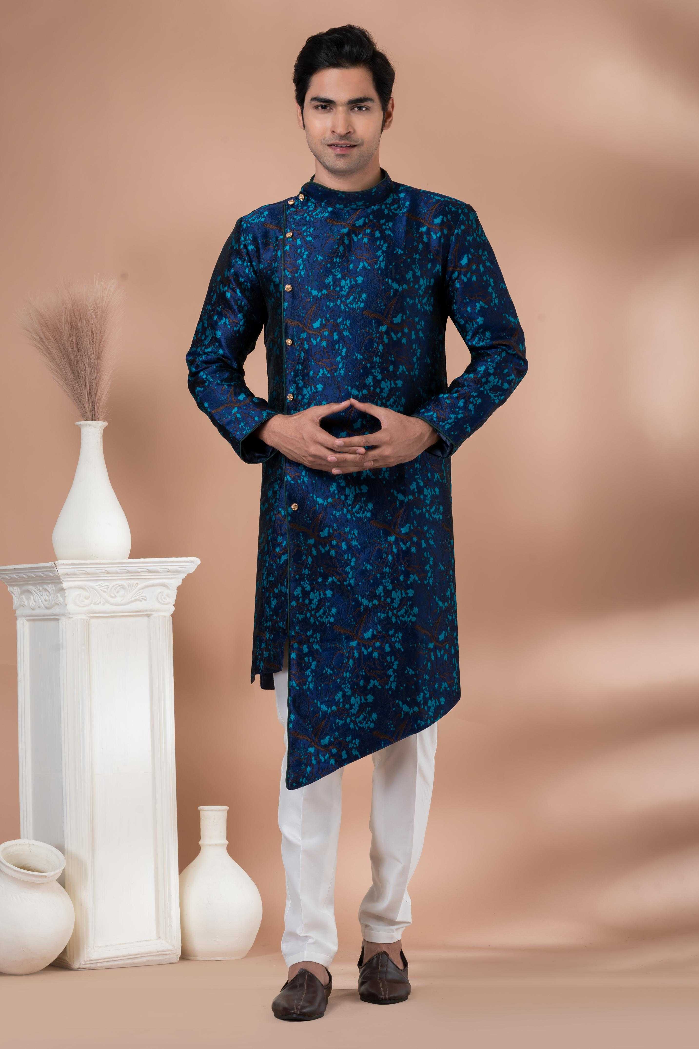 Ynf Jequard Silk RIN223 1708 Mens Wear Wholesale Kurta Set with Jacket Designer Ethnic Set Indo Western Manufacturer- Kapda Export