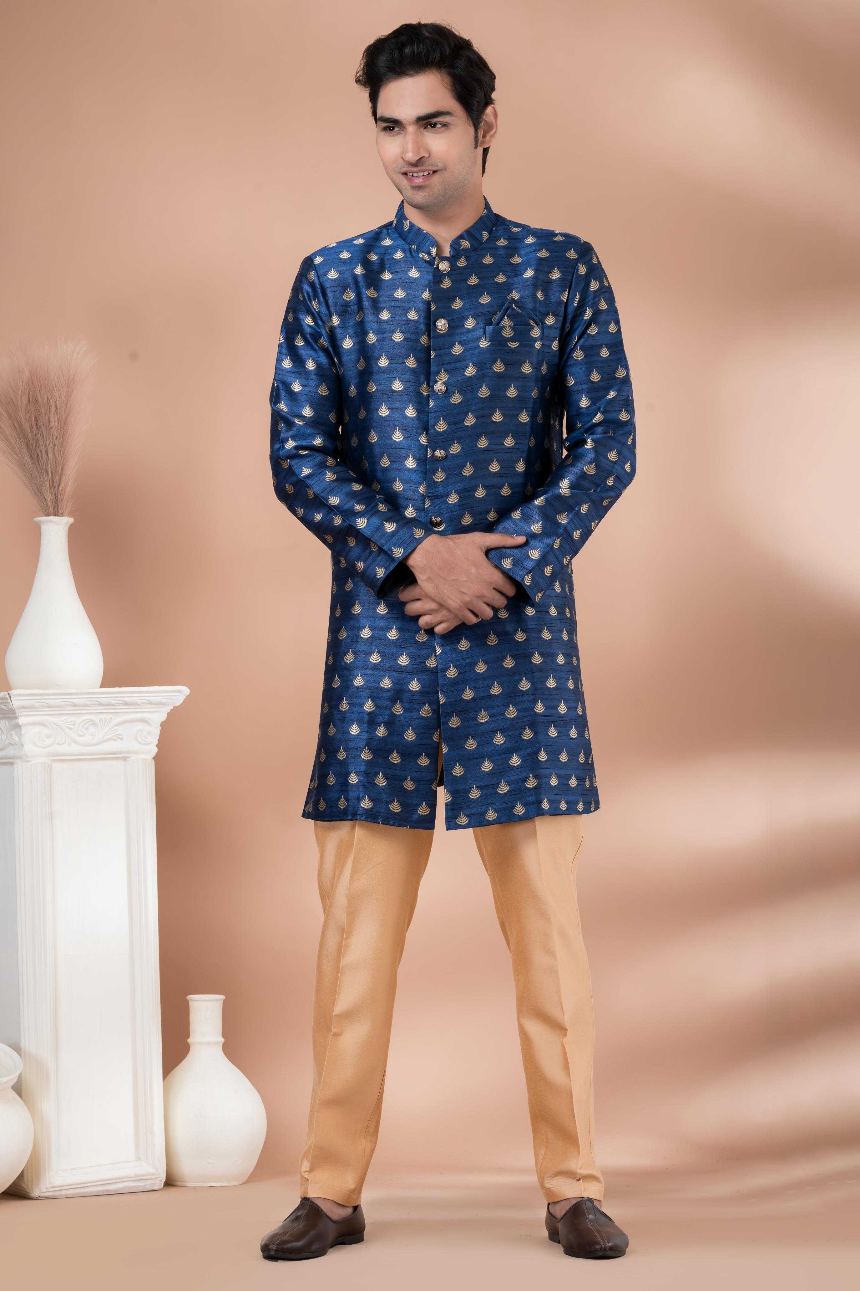 Ynf Jequard Silk RIN223 1715 Mens Wear Wholesale Kurta Set with Jacket Designer Ethnic Set Indo Western Manufacturer- Kapda Export