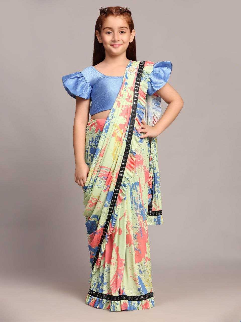 Ynf Lycra RIN204 501 Kids Wear Festive Collections Wholesale Kids Saree Dress Kids Ethnic Wear Kids Party Wear Ethnic Manufacturer- Kapda Export
