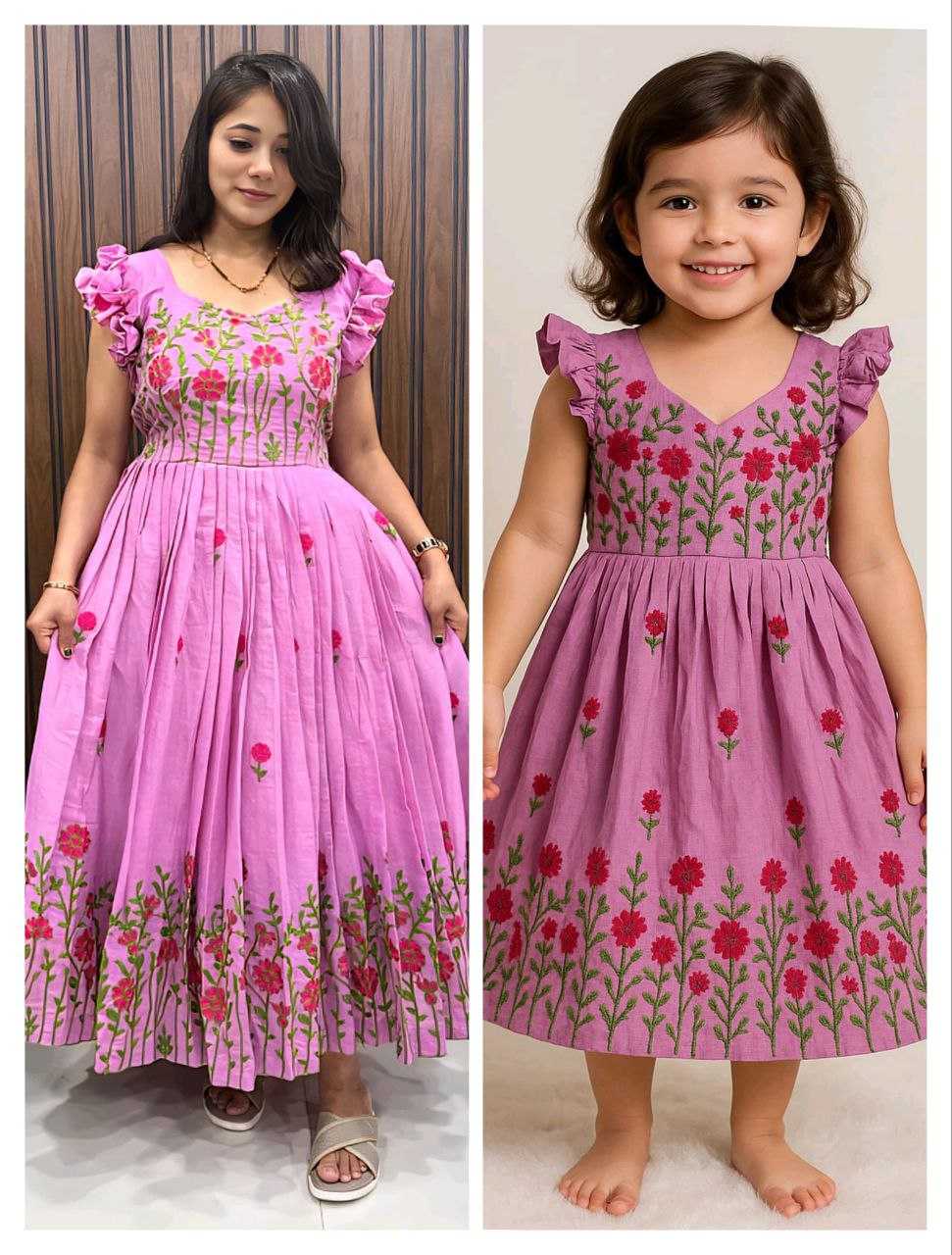 Ynf Pure Cotton RIN161 COMBO Suits & Dresses Wedding Collections Mother & Daughter Combo Wholesale Wedding Outfits Mother Daughter Casual Dresses Manufacturer- Kapda Export