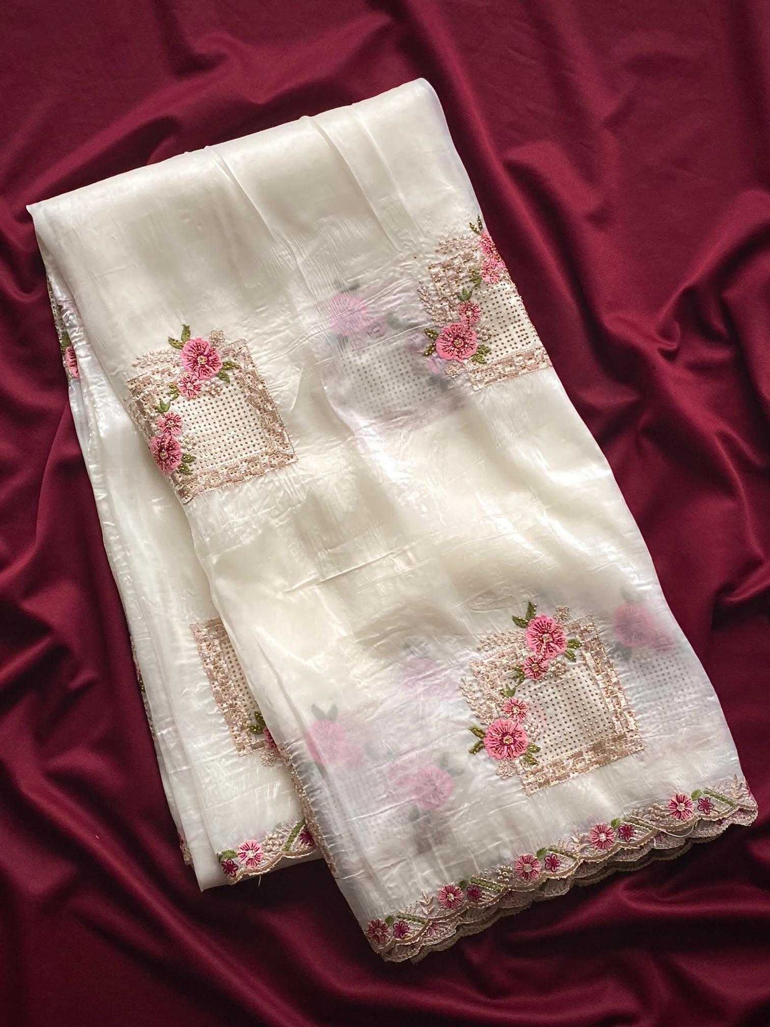 Ynf Pure Silk KESH249 Ridhima Silk Sarees Festive Collections Wholesale Embroidered Silk Sarees White Silk Sarees Onam Collections Manufacturer- Kapda Export