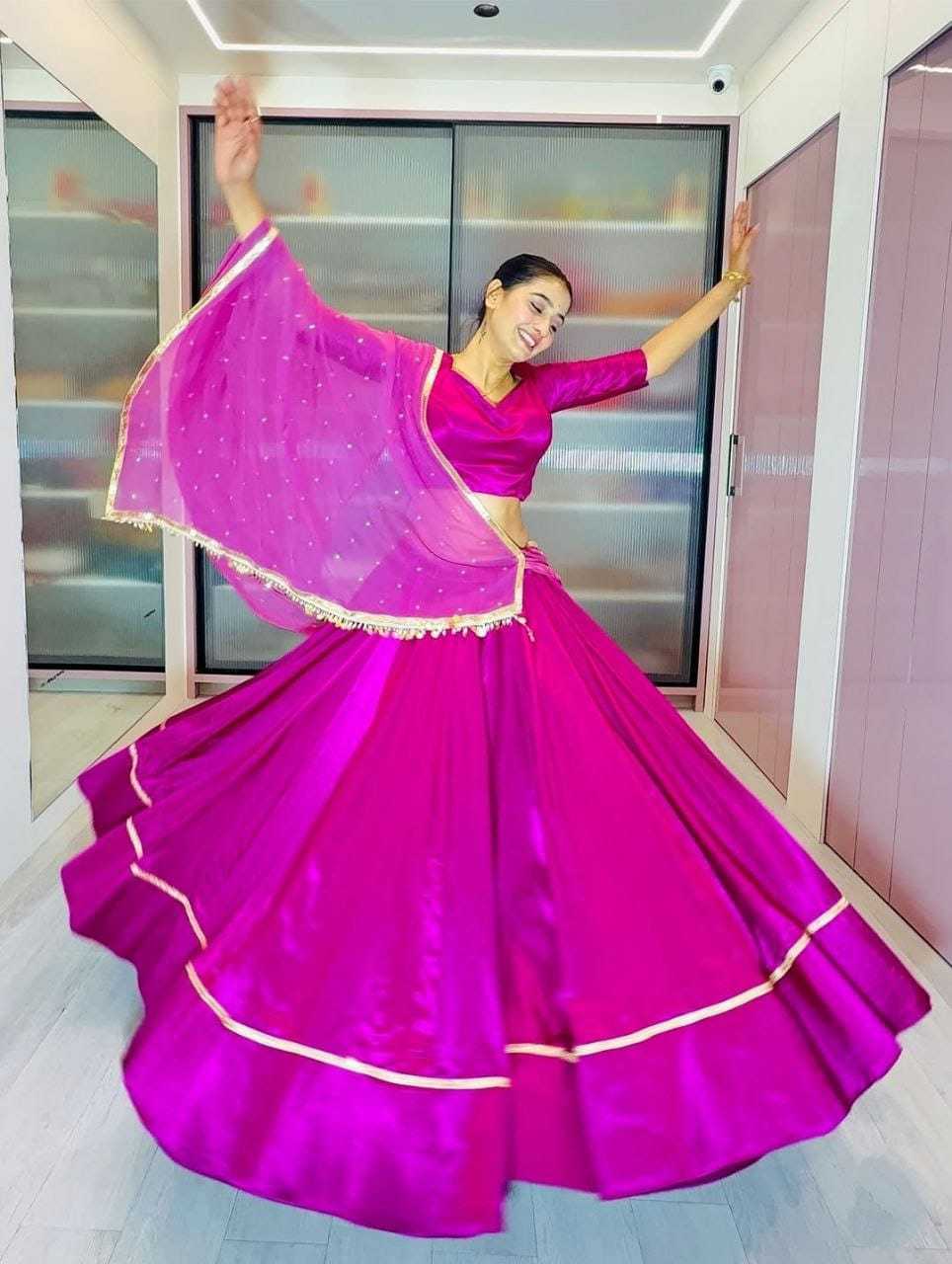 Ynf Satin RIN157 NAVRATRI NIGHTS-19 Lehengas Festive Collections Plus Size Collections Wholesale Satin Lehenga Purple Lehenga Navratri Chaniya Choli Manufacturer- Kapda Export