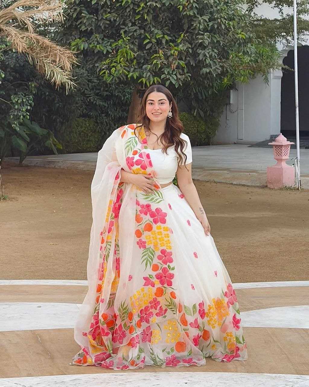 Ynf Silk KESH508 1052 Lehengas Wholesale Fancy Lehenga Printed Lehenga White Lehenga Manufacturer- Kapda Export