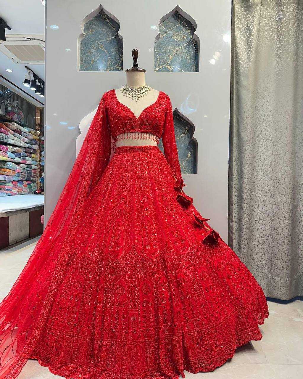 Ynf Soft Net KESH512 1770 Lehengas Wedding Collections Festive Collections Wholesale Net Fancy Lehenga Lehenga With Blouse Red Lehenga Manufacturer- Kapda Export