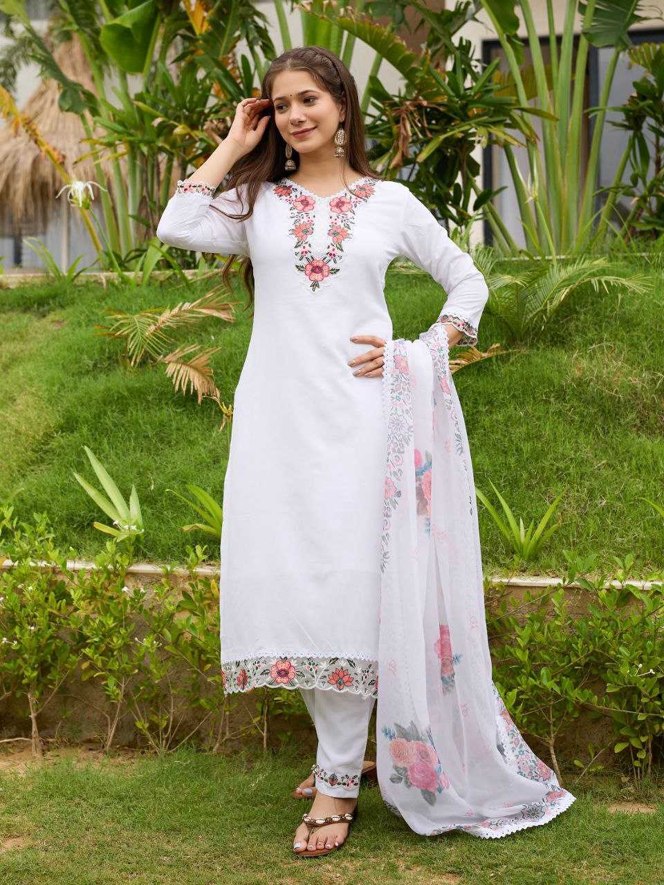 Ynf Viscose Rayon KESH529 ZOYA Suits & Dresses Wedding Collections Festive Collections Wholesale Embroidered Suits White Salwar Suit Wedding Outfits Manufacturer- Kapda Export