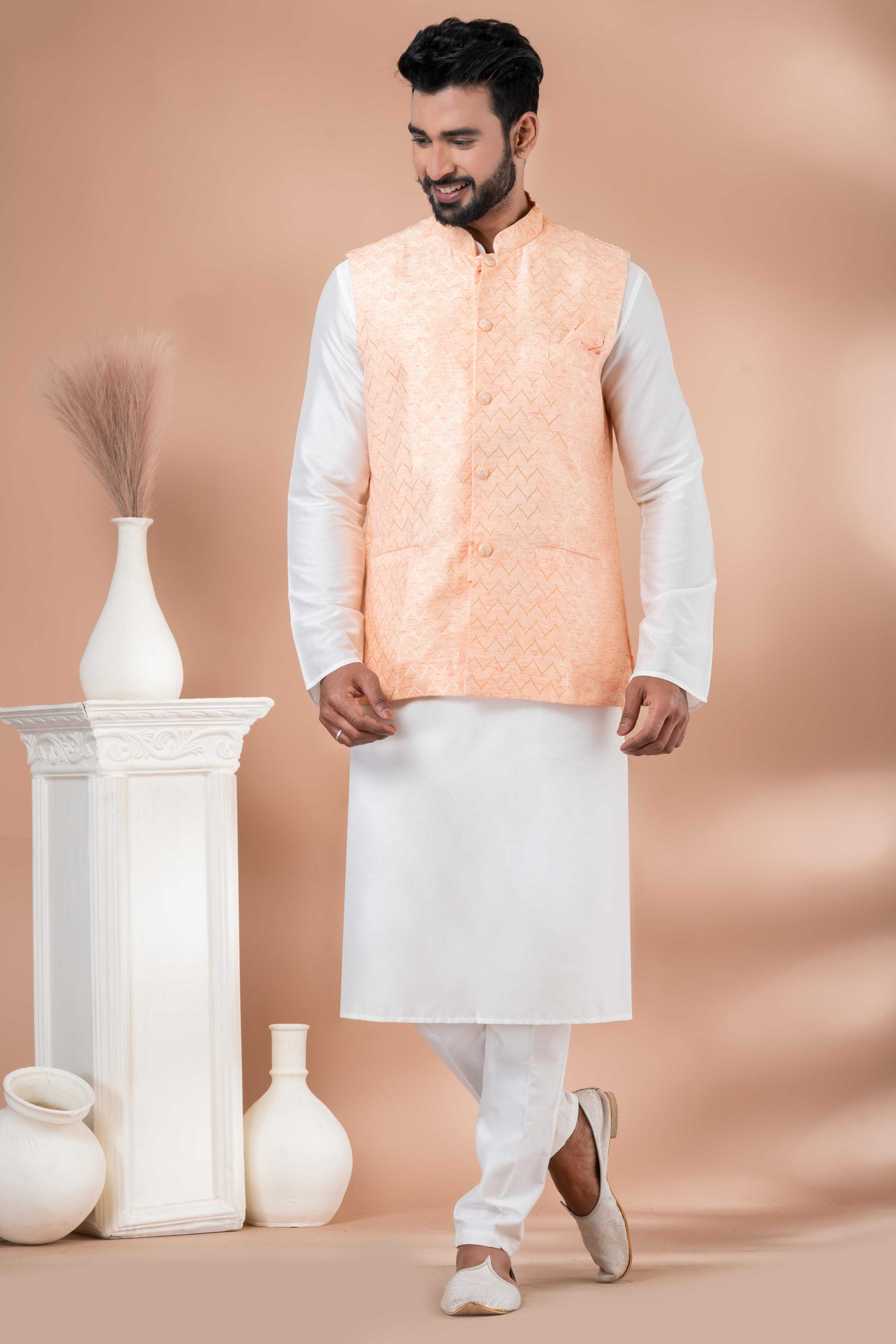 Ynf Viscose RIN223 2354A Mens Wear Festive Collections Wholesale Nehru Jacket Onam Collections Modi Jackets Manufacturer- Kapda Export