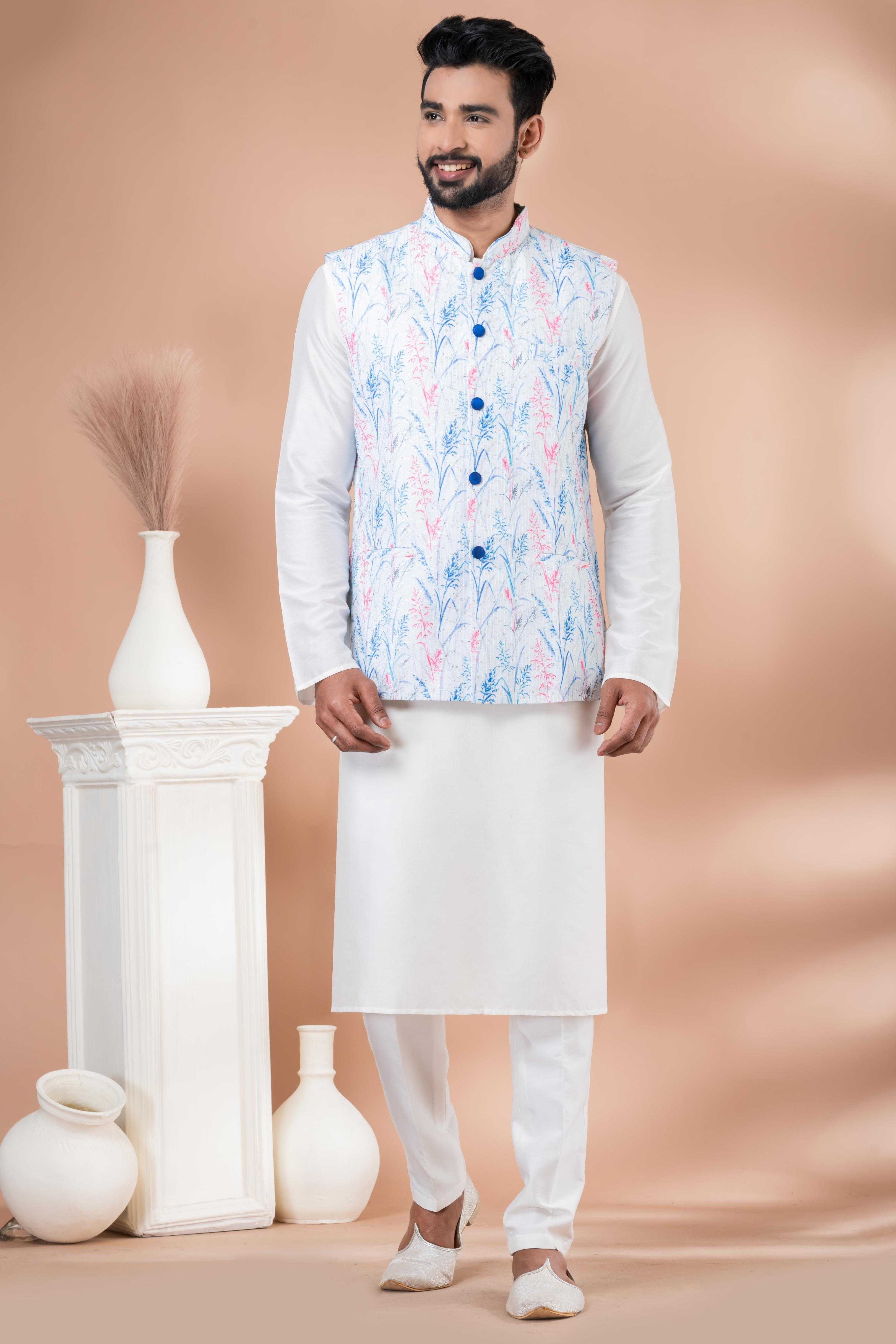 Ynf Viscose RIN223 2355A Mens Wear Festive Collections Wholesale Nehru Jacket Onam Collections Modi Jackets Manufacturer- Kapda Export