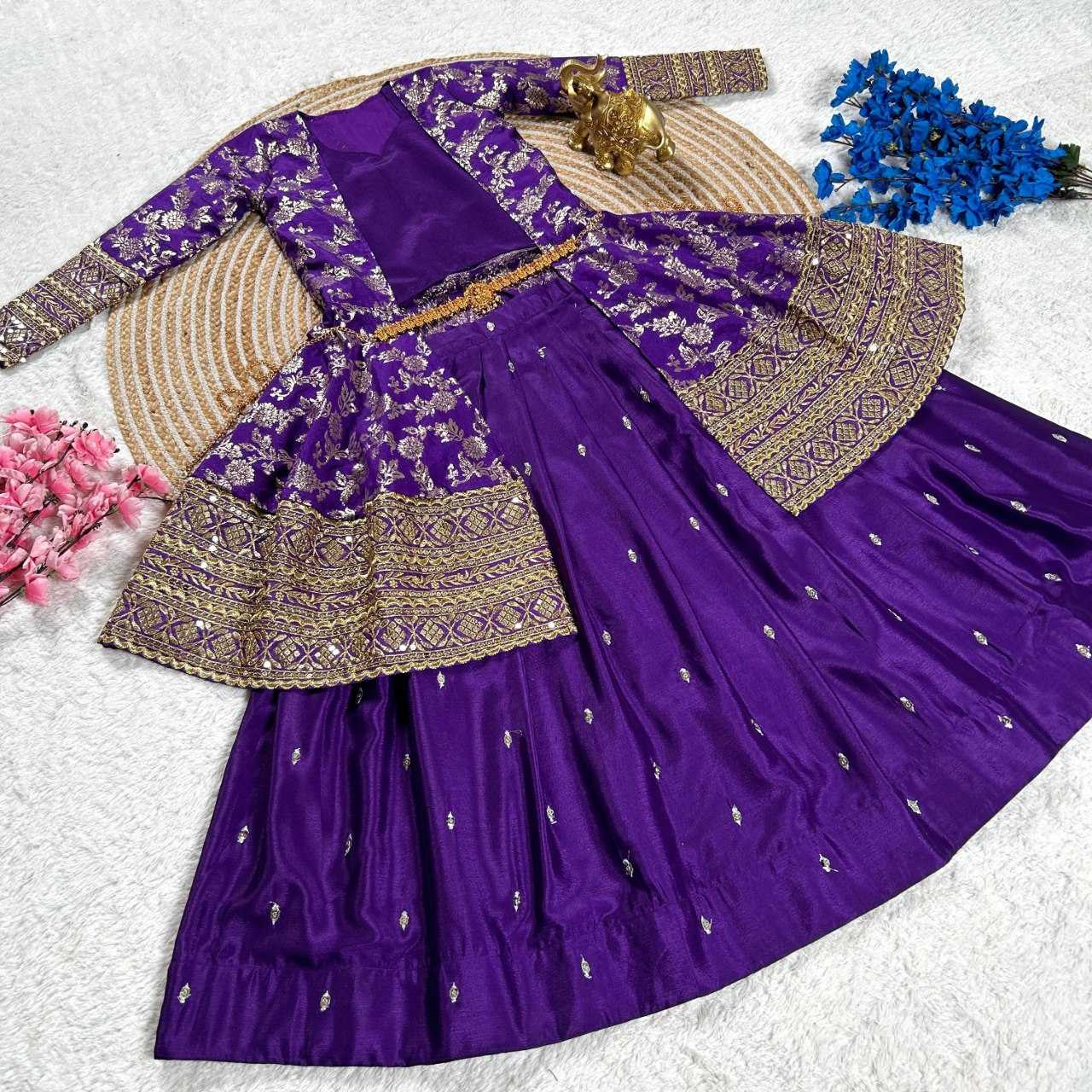 Ynf Zari Silk KESH505 LIMKA Kids Wear Wholesale Kids Wedding Outfits Kids Traditional Jackets Kids Party Wear Ethnic Manufacturer- Kapda Export
