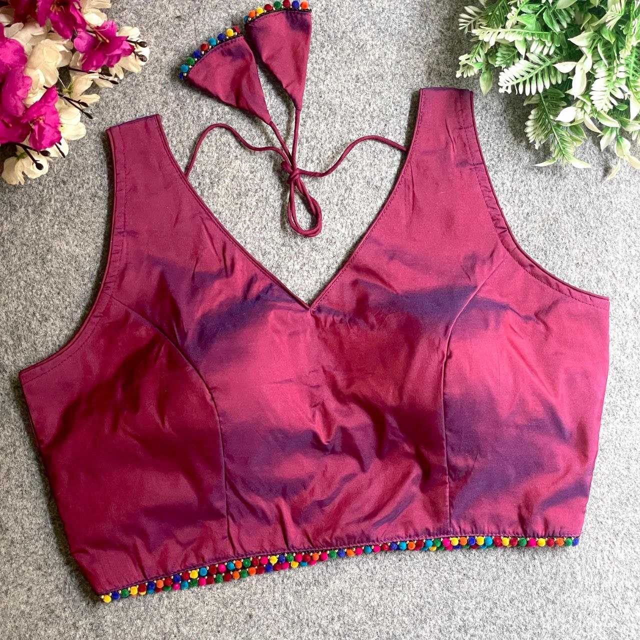 Ynf Banarasi Soft Silk KESH571 SHYAMA PRIRY Readymade Blouses Wholesale Blouse V-Neck Blouses Printed Blouse Manufacturer- Kapda Export