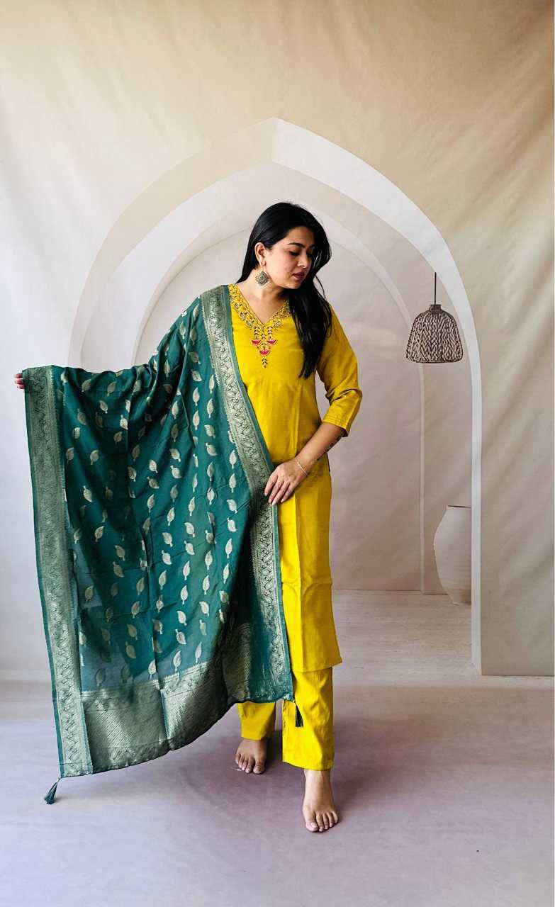 Ynf Cotton KESH601 224 Kurti Wholesale Workwear Kurtis Festive Kurtis Yellow Kurtis Manufacturer- Kapda Export