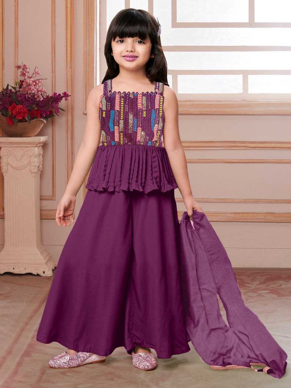 Ynf Crepe KESH461 138 Kids Wear Wholesale Kids Sharara Kids Suit Girls Ethnic Wear Manufacturer- Kapda Export