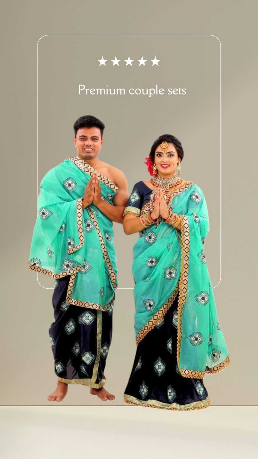 Ynf Fancy KESH581 01 Couple Wear Wholesale Couple Matching Ethnic Outfits Festive Matching Couple Dresses Designer Ethnic Outfits for Couples Manufacturer- Kapda Export