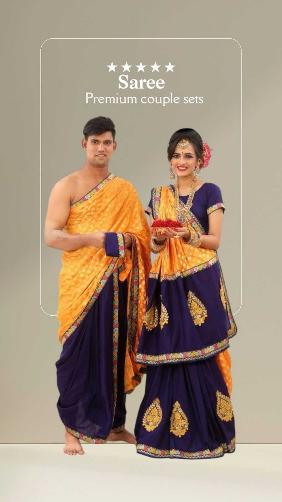Ynf Fancy KESH581 02 Couple Wear Wholesale Couple Matching Ethnic Outfits Festive Matching Couple Dresses Designer Ethnic Outfits for Couples Manufacturer- Kapda Export