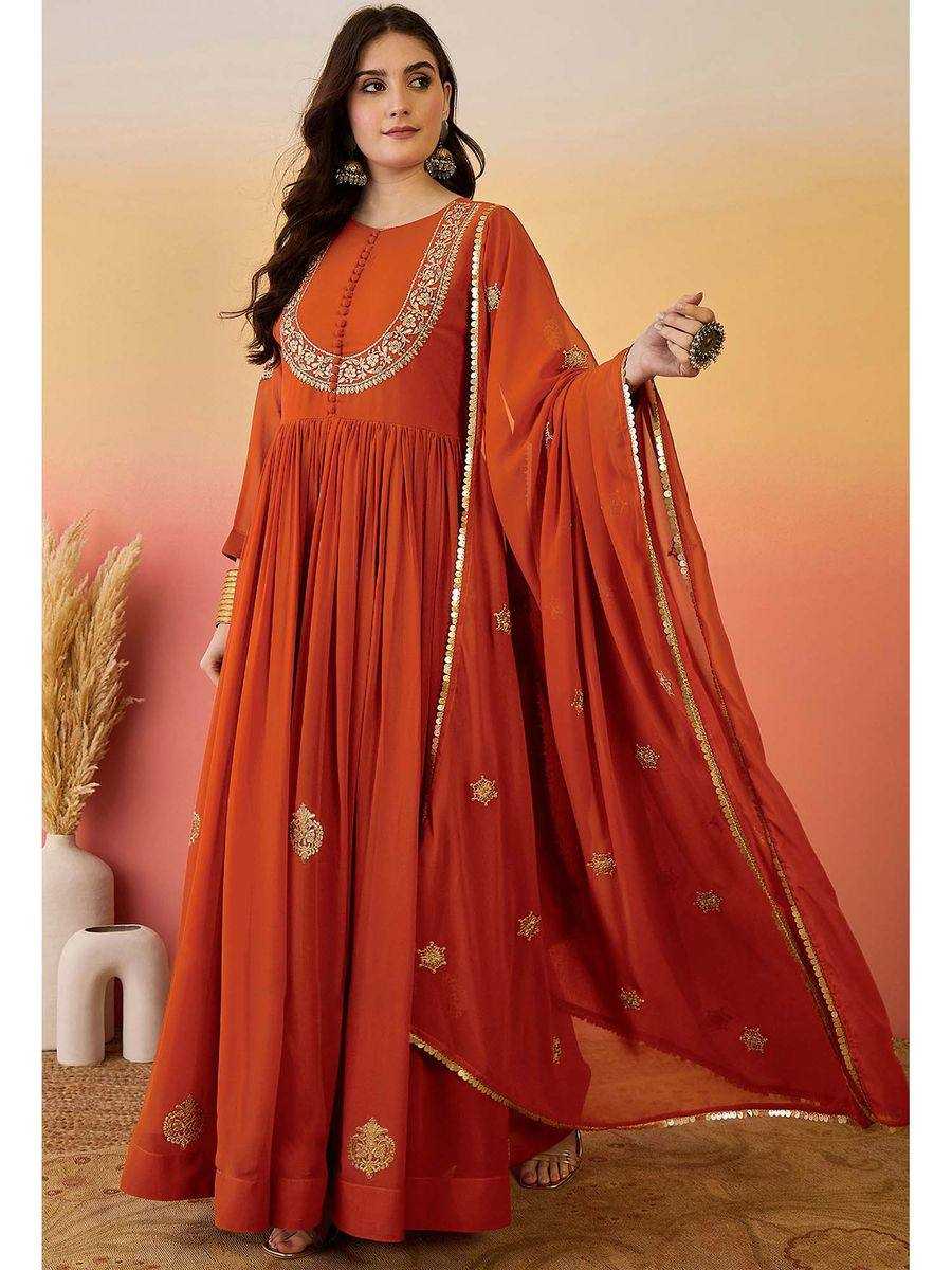 Ynf Faux Georgette KESH499 1009 Kurti Wholesale Designer Kurtis Embroidered Kurtis Party Wear Gown Style Kurtis Manufacturer- Kapda Export