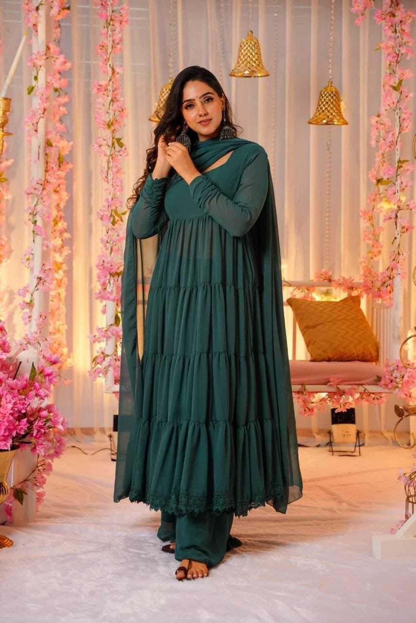 Ynf Georgette RIN157 2159 Gowns Plus Size Collections Wholesale Georgette Gown Designer Gowns Green Gown Manufacturer- Kapda Export