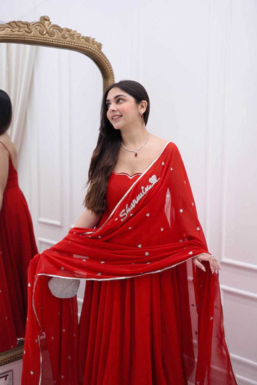 Ynf Georgette RIN157 2179 Gowns Plus Size Collections Wholesale Party Gowns Georgette Gown Red Gown Manufacturer- Kapda Export