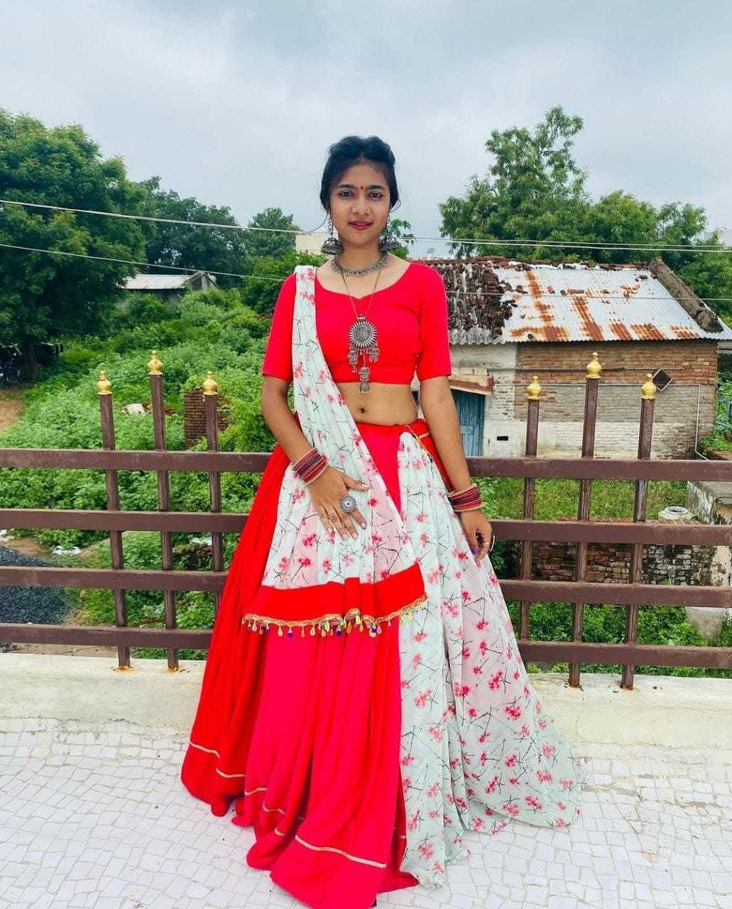 Ynf Georgette RIN157 LEHENGA-13 Lehengas Festive Collections Plus Size Collections Wholesale Georgette Lehenga Red Lehenga Onam Collections Manufacturer- Kapda Export