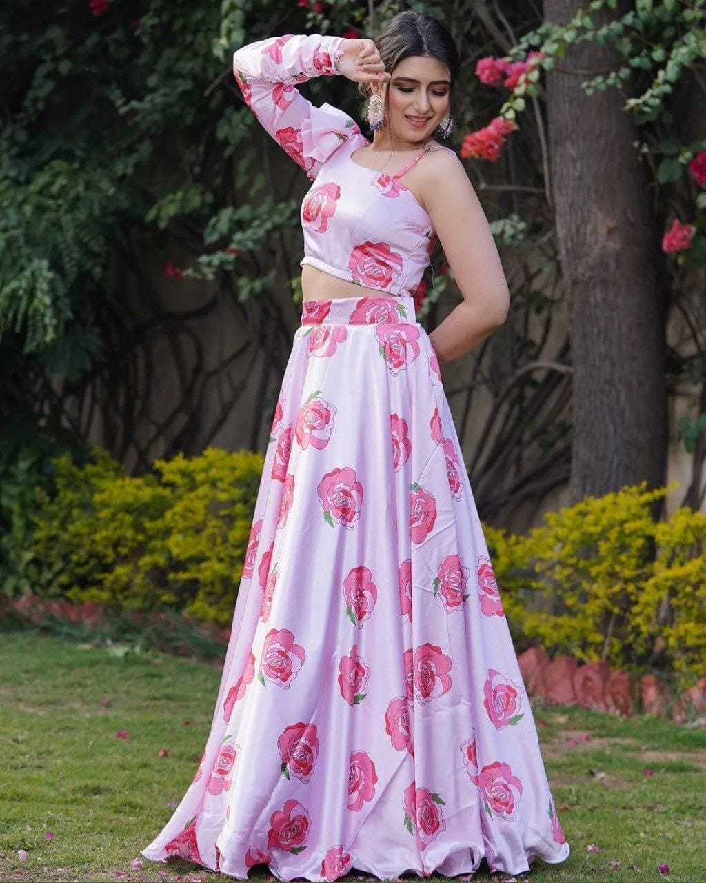 Ynf Georgette RIN157 PB LEHENGA-01 Lehengas Plus Size Collections Wholesale Printed Lehenga Georgette Lehenga Pink Lehenga Manufacturer- Kapda Export