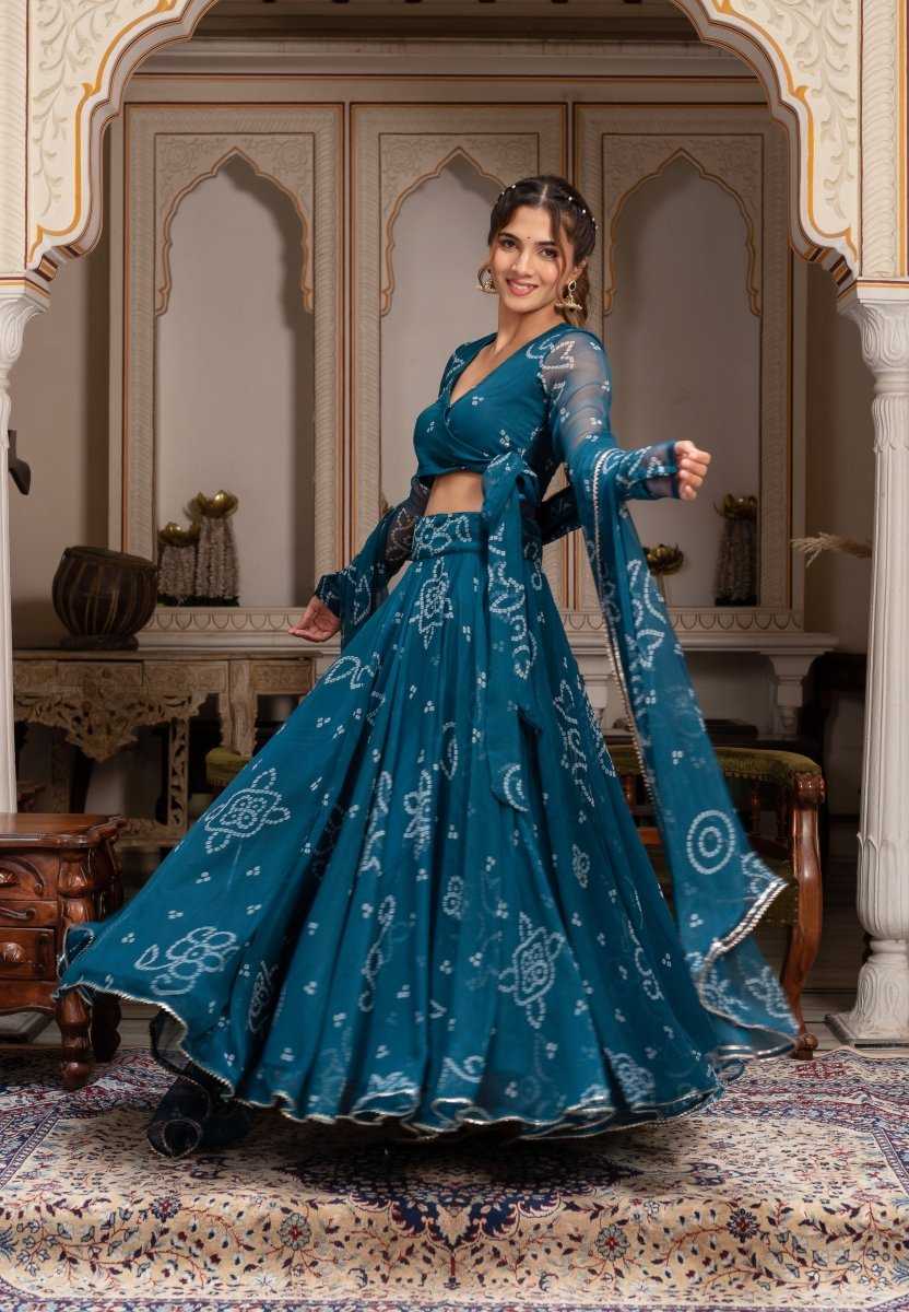 Ynf Georgette RIN157 PB LEHENGA-18 Lehengas Plus Size Collections Wholesale Printed Lehenga Georgette Lehenga Blue Lehenga Manufacturer- Kapda Export