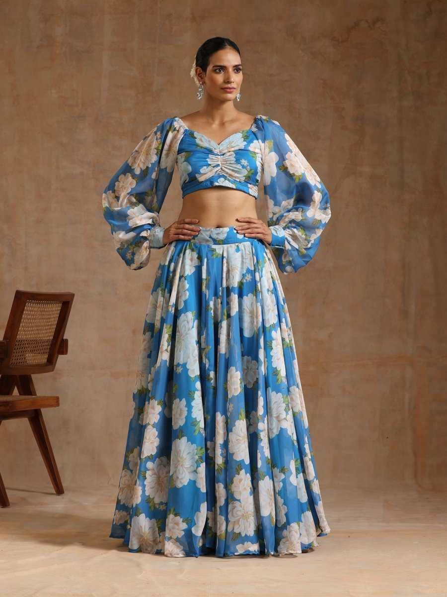 Ynf Georgette RIN157 PB LEHENGA-24 Lehengas Plus Size Collections Wholesale Printed Lehenga Georgette Lehenga Blue Lehenga Manufacturer- Kapda Export