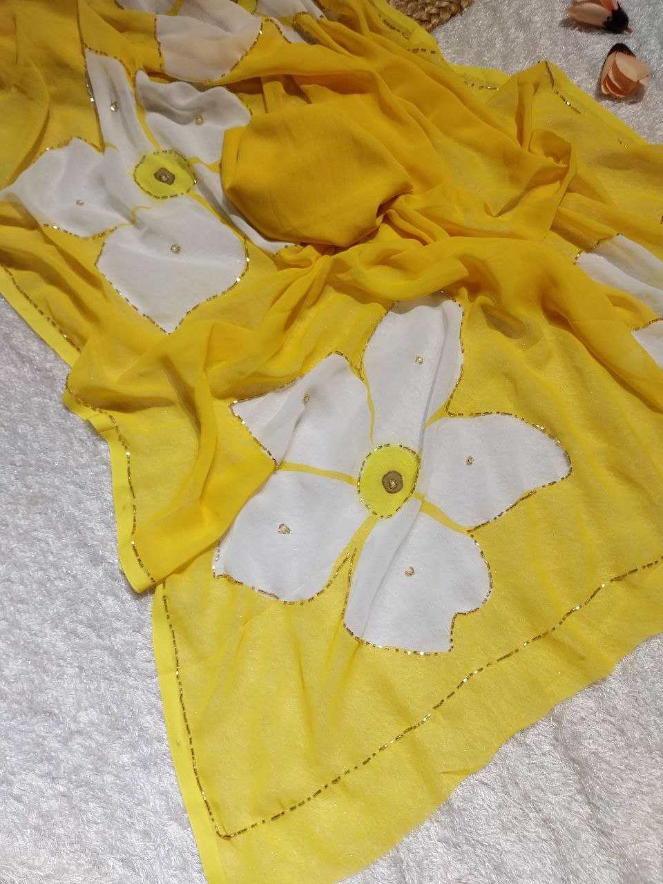 Ynf Georgette RIN171 Dhawani Sarees Wholesale Georgette Sarees Printed Georgette Saree Hand Printed Saree Manufacturer- Kapda Export