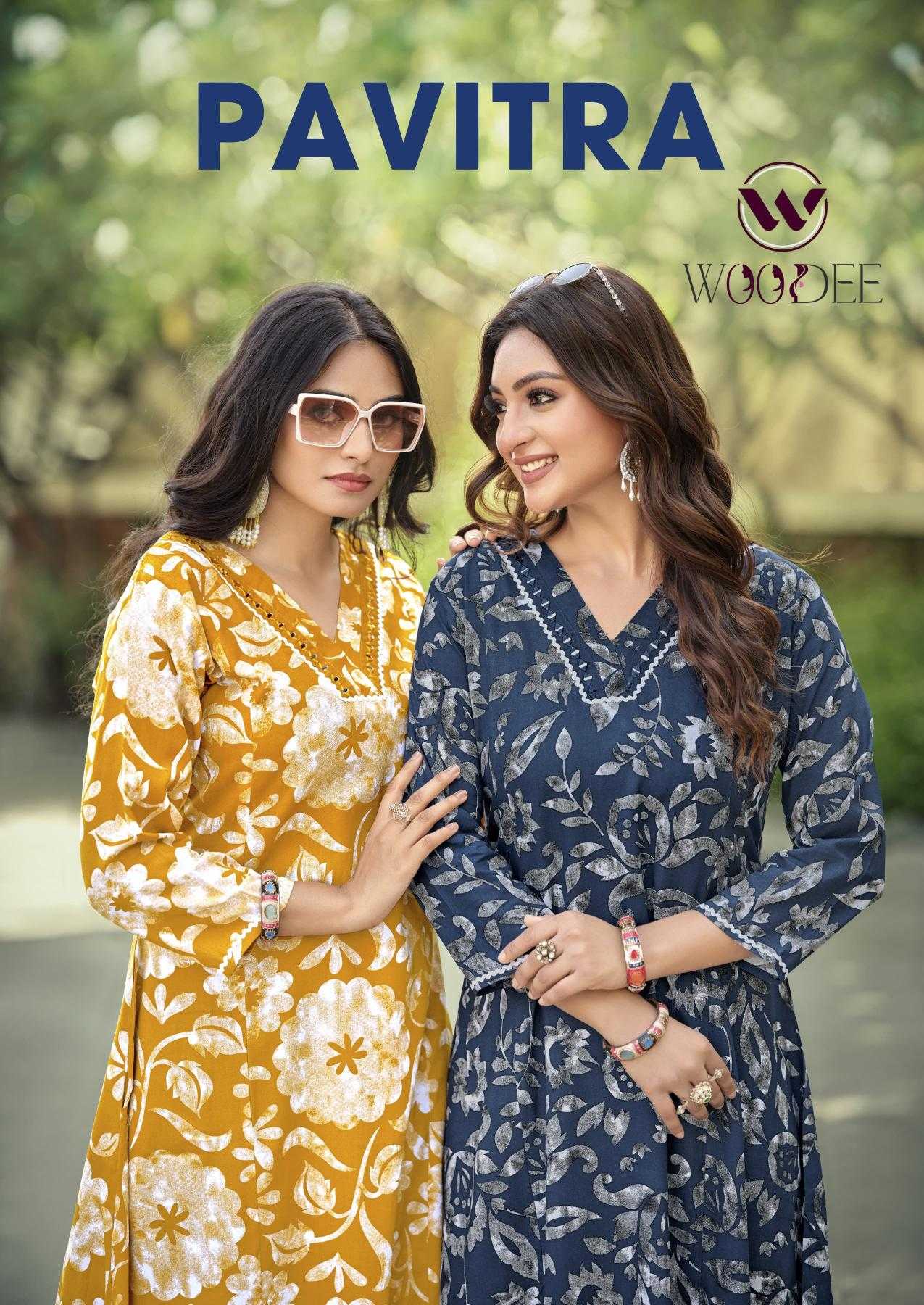 Ynf Rayon RIN190 WOODEE PAVITRA Setwise Collections Wholesale Kurtis Catalogs Manufacturer- Kapda Export