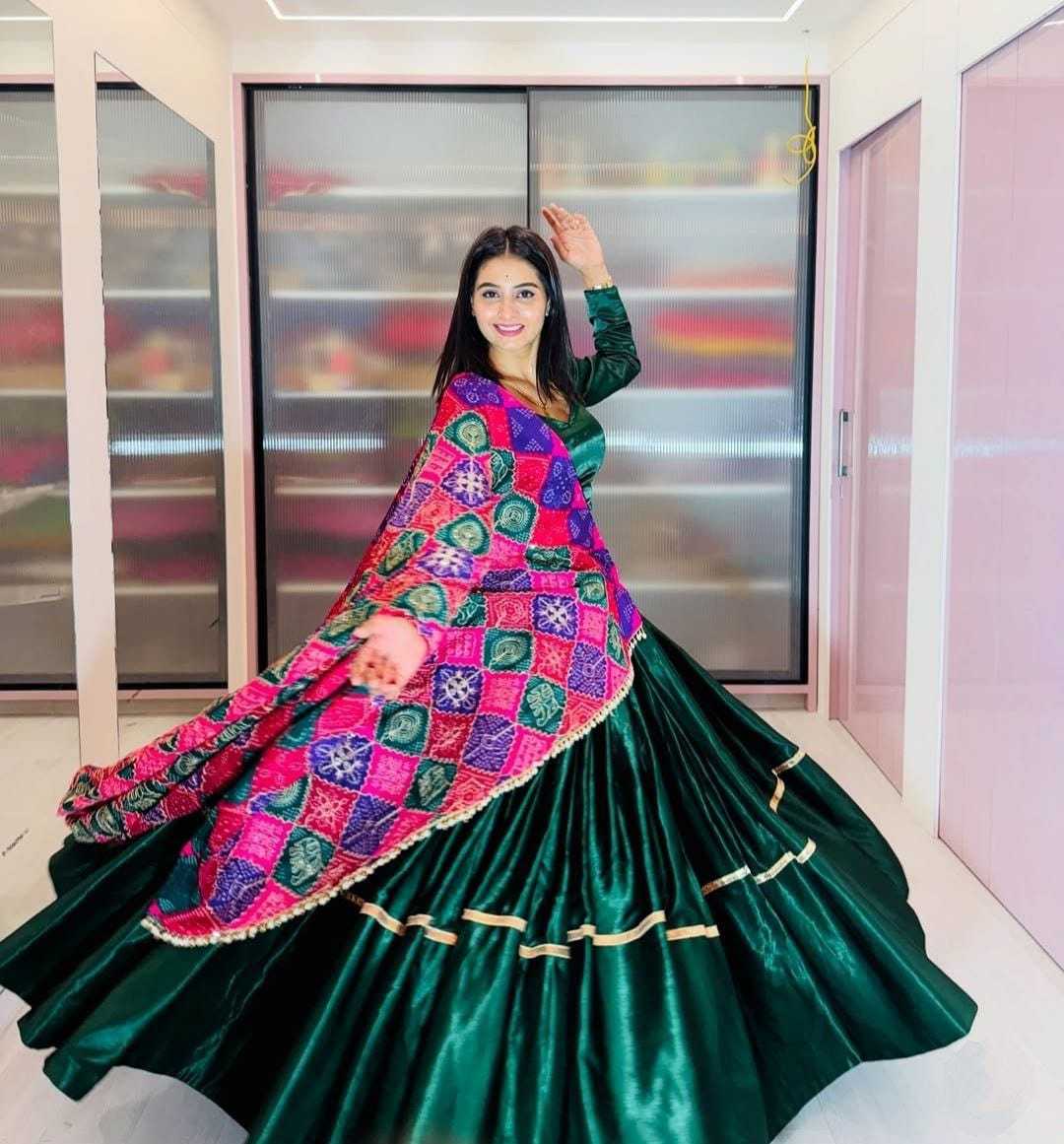 Ynf Satin RIN157 LEHENGA-12 Lehengas Plus Size Collections Wholesale Designer Lehenga Satin Lehenga Green Lehenga Manufacturer- Kapda Export