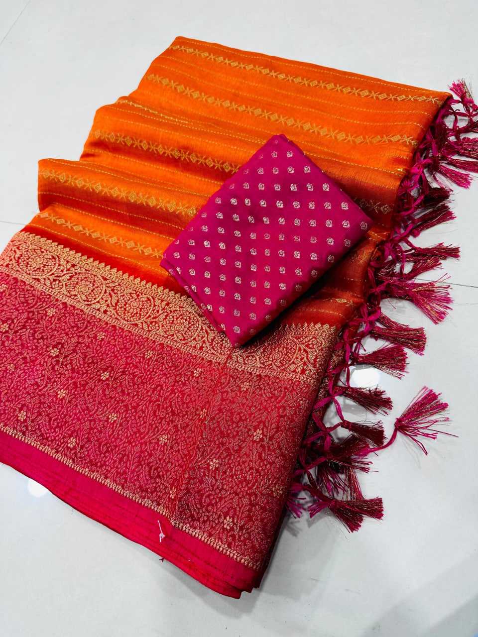 Ynf Soft Dola KESH574 110 Sarees Festive Collections Wholesale Party Wear Sarees Festive Sarees Orange Sarees Manufacturer- Kapda Export