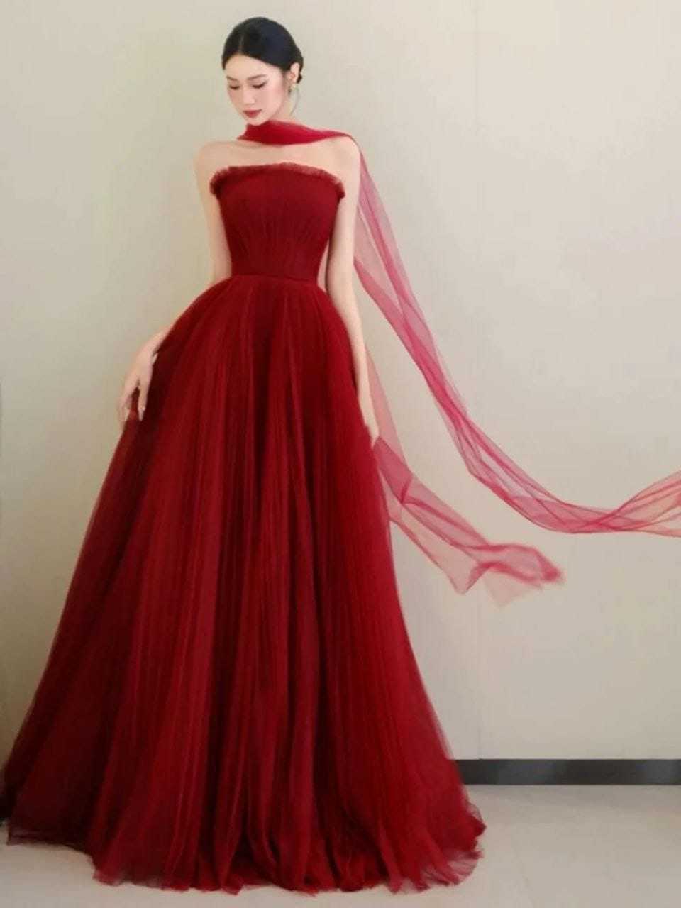 Ynf Soft Net RIN157 2163 Gowns Plus Size Collections Wholesale Net Gowns Party Wear Gowns Red Gown Manufacturer- Kapda Export