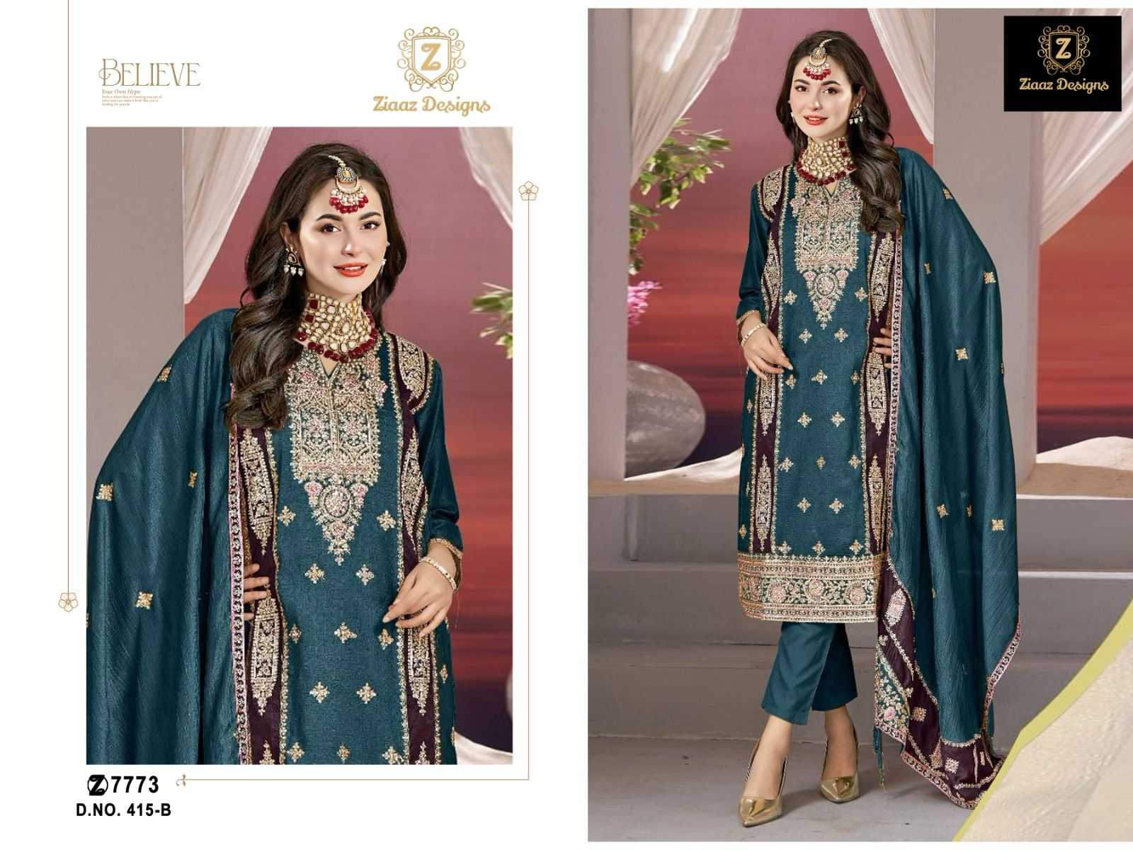 Ynf Chinon KESH530 Ziaaz 415 Suits & Dresses Islamic Clothing Festive Collections Wholesale Pakistani Suits Semi Stitched Suits Embroidered Suits Manufacturer- Kapda Export