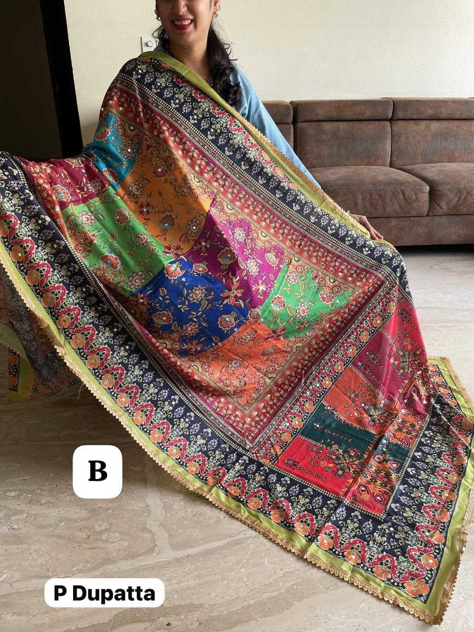 Ynf Chinon Silk KESH482 Chinon Duppatas Wholesale Gajji Modal Dupattas Manufacturer- Kapda Export